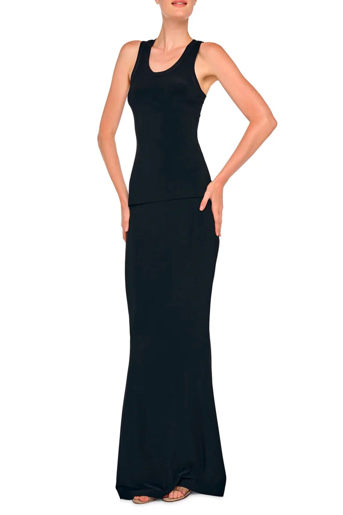 NORMA KAMALI GONNA  Gonna nera fluida Norma Kamali KK425SPLP02001