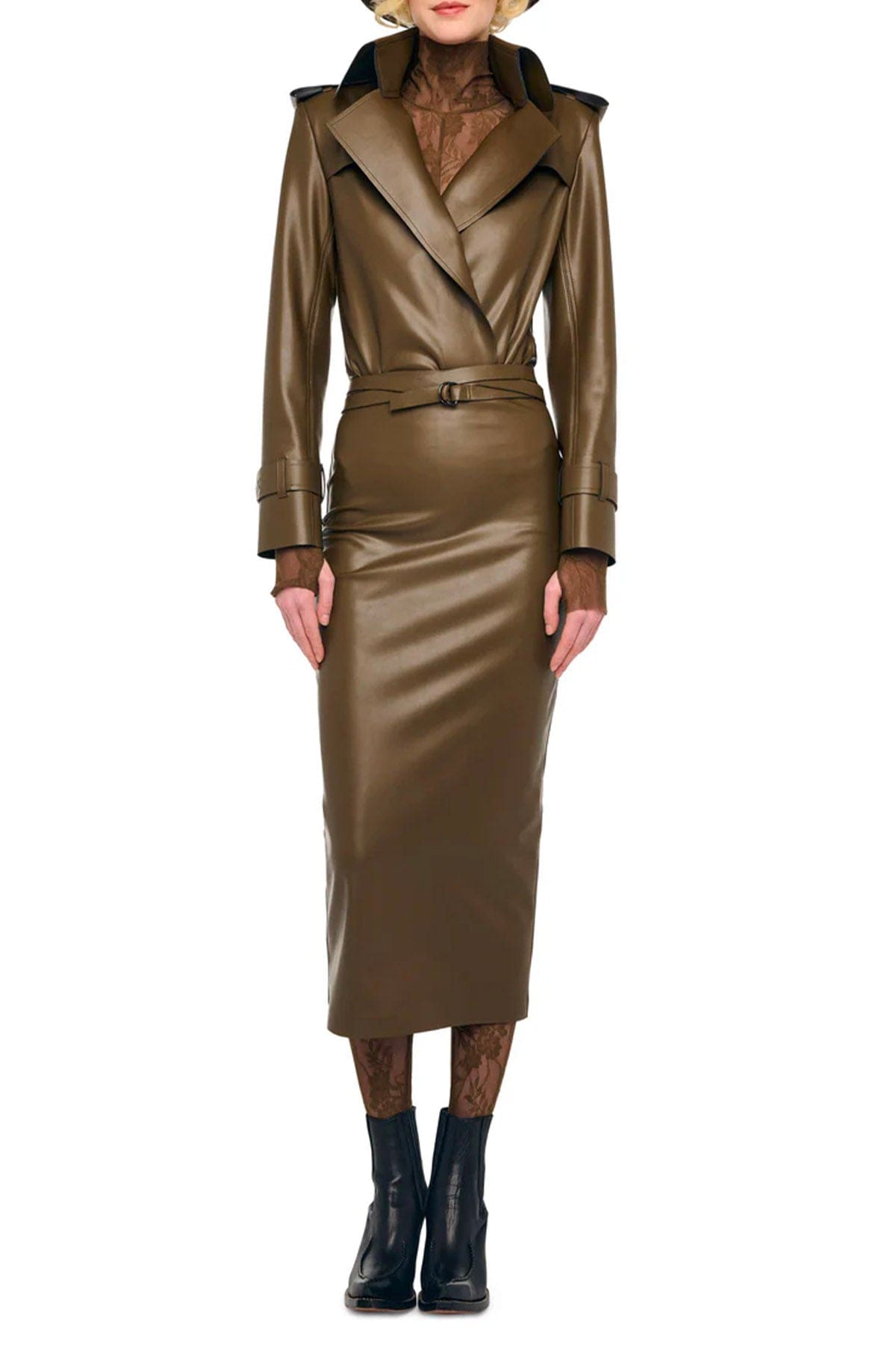 NORMA KAMALI GONNA  MARRONE CORTECCIA / XXS Straight skirt to midcalf marrone donna Norma Kamali