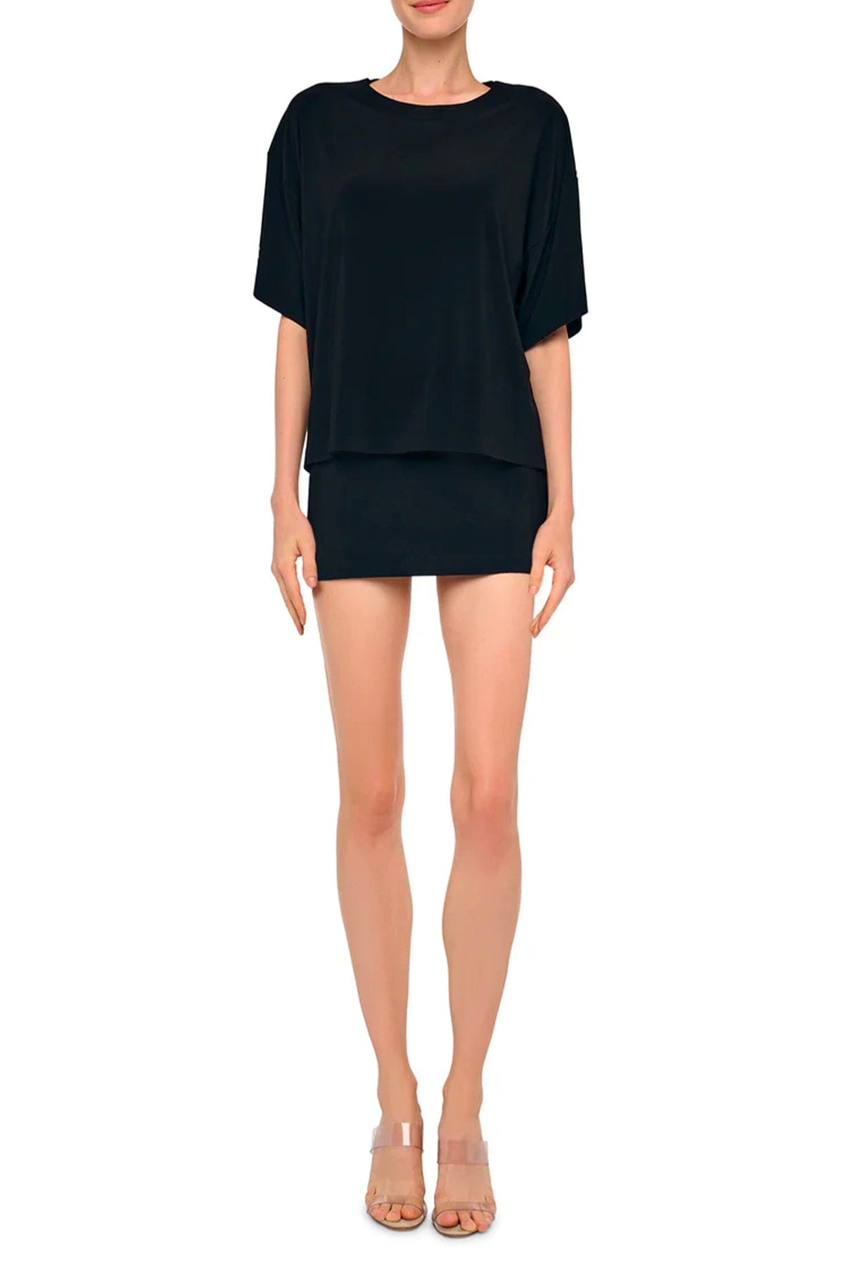 NORMA KAMALI GONNA  Mini gonna nera Norma Kamali KK425SPLD86001