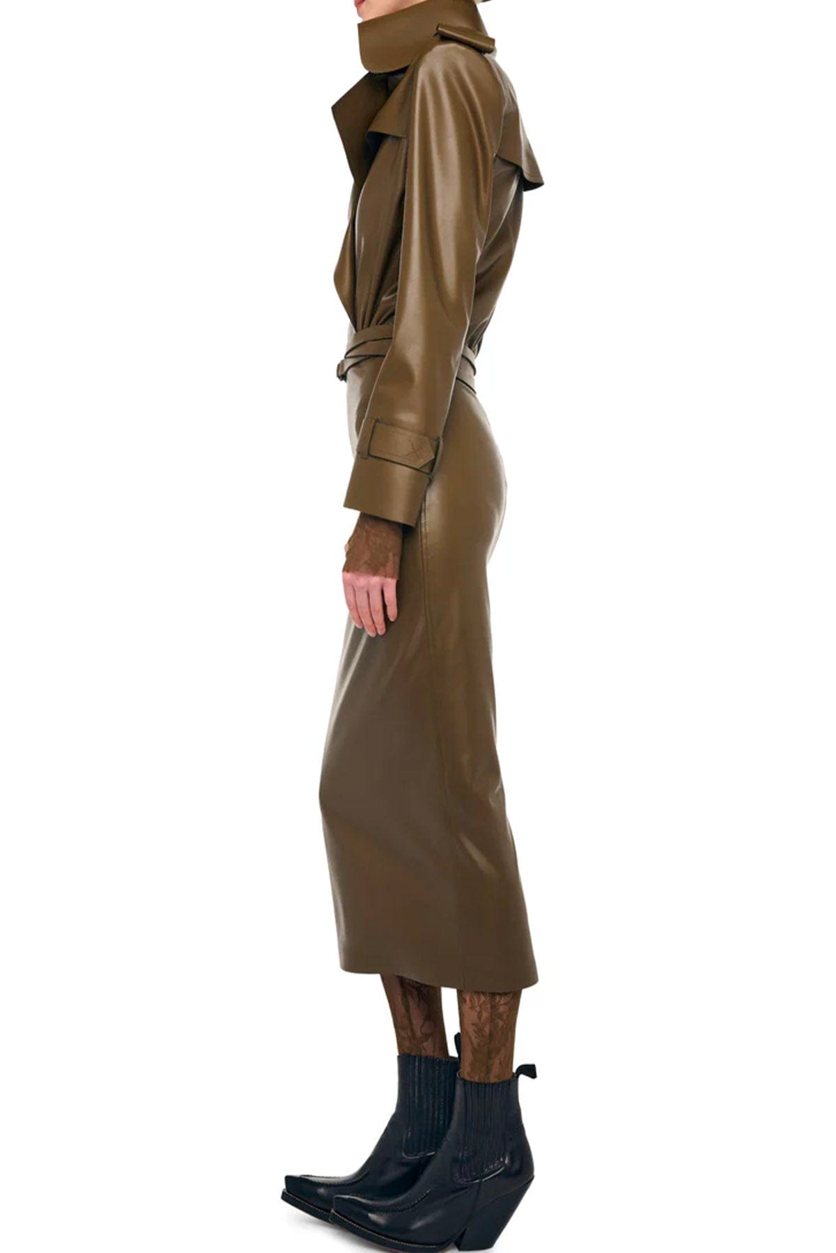 NORMA KAMALI GONNA  Straight skirt to midcalf marrone donna Norma Kamali