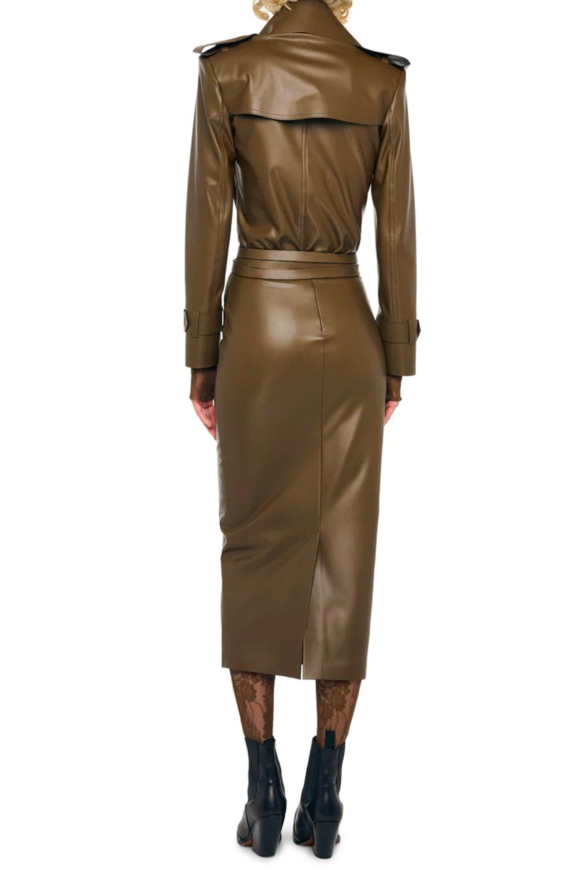 NORMA KAMALI GONNA  Straight skirt to midcalf marrone donna Norma Kamali