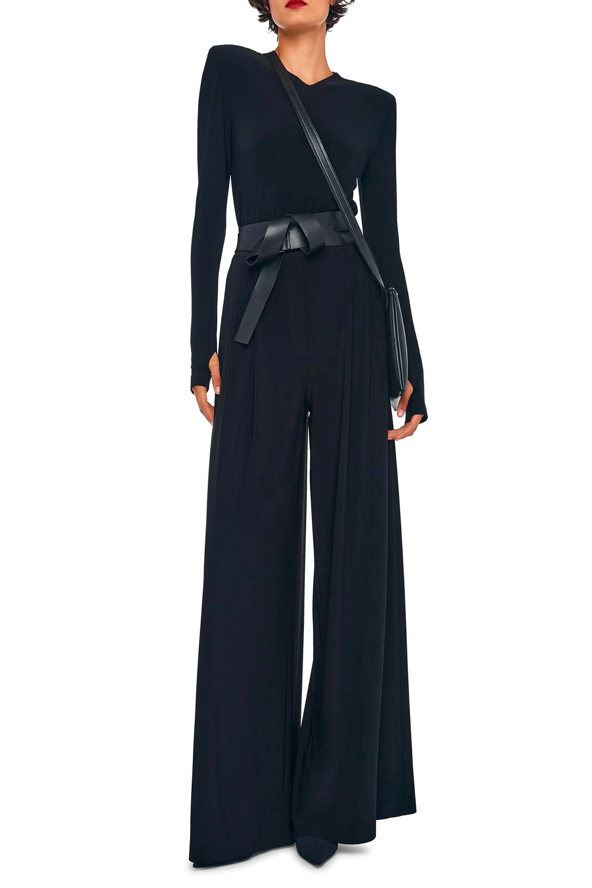 NORMA KAMALI PANTALONE LUNGO  NERO / XXS Norma Kamali Mens Pleat Pant Black