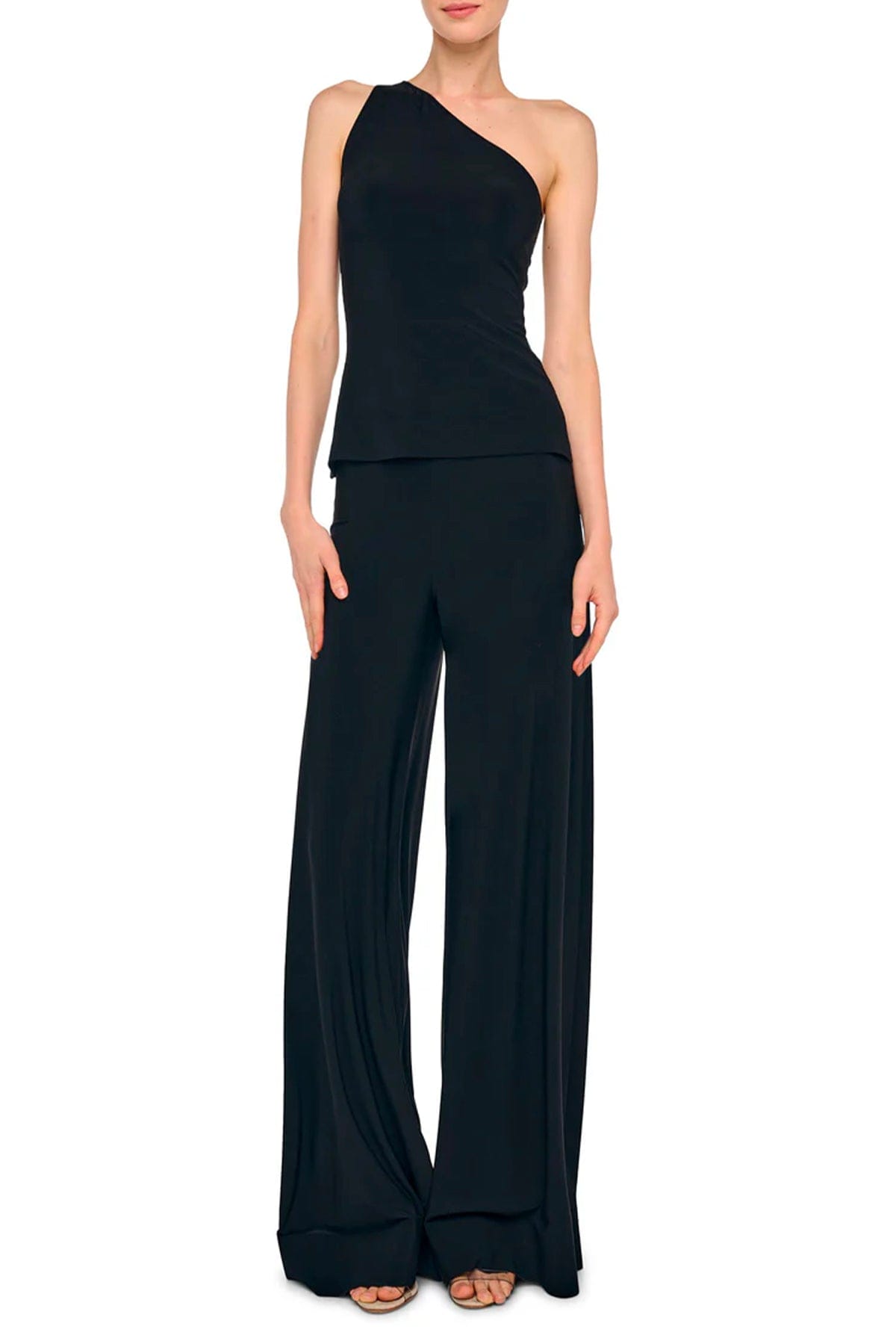 NORMA KAMALI PANTALONE LUNGO  NERO / XXS Pantaloni neri donna fluidi Norma Kamali KK4257PLT21001