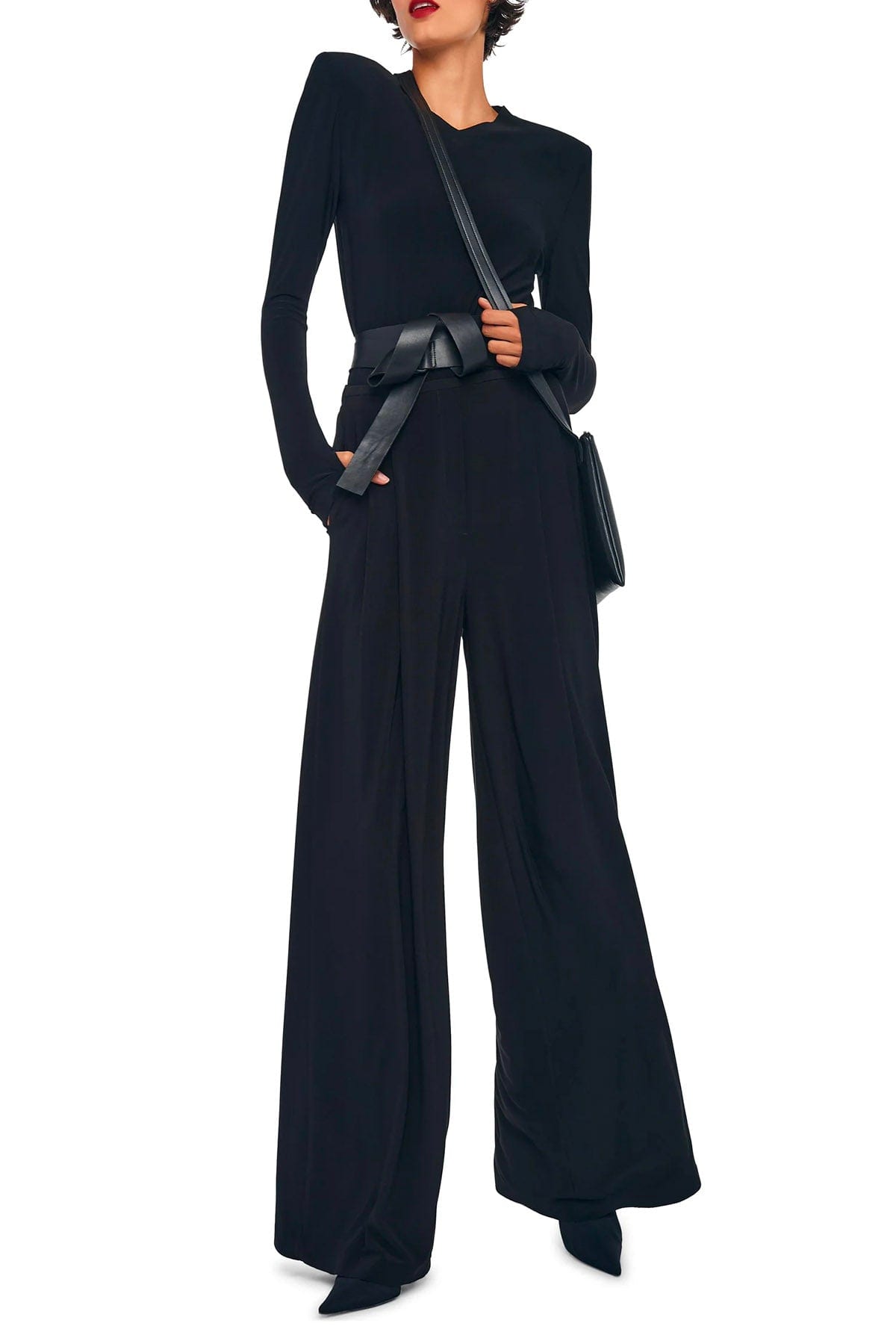 NORMA KAMALI PANTALONE LUNGO  NERO / XXS Norma Kamali Mens Pleat Pant Black