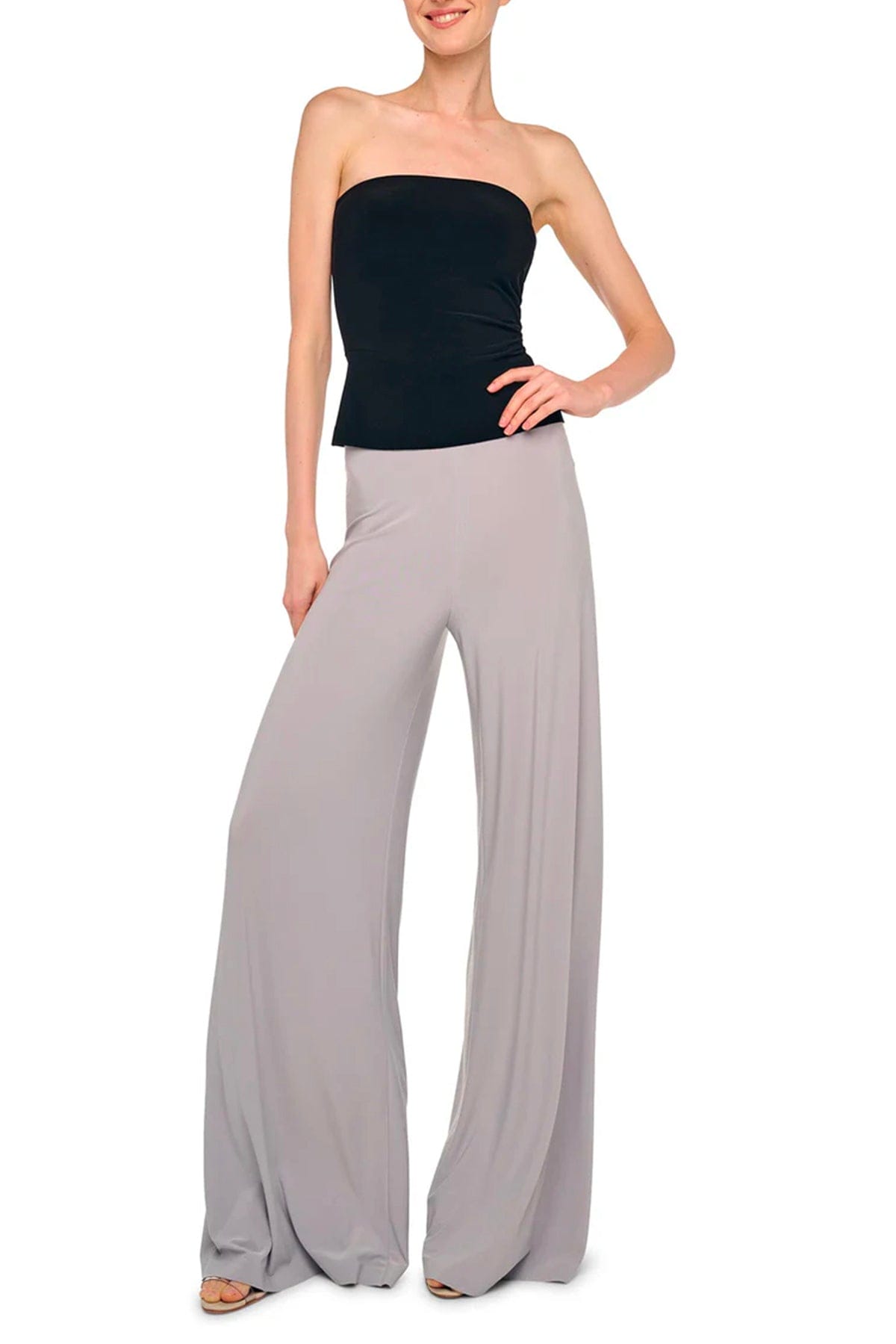 NORMA KAMALI PANTALONE LUNGO  Pantalon grigi fluidi donna Norma Kamali KK4257PLT21024