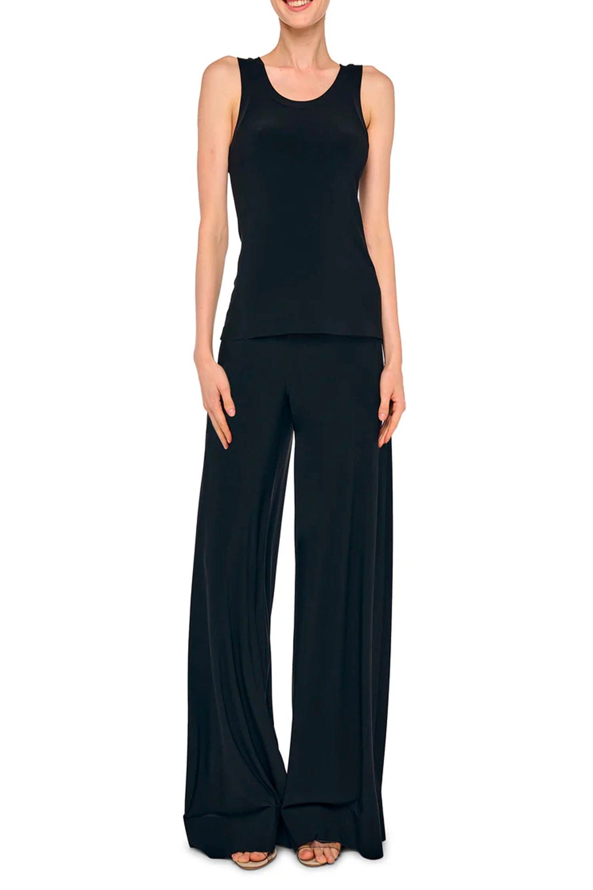 NORMA KAMALI PANTALONE LUNGO  Pantaloni neri donna fluidi Norma Kamali KK4257PLT21001