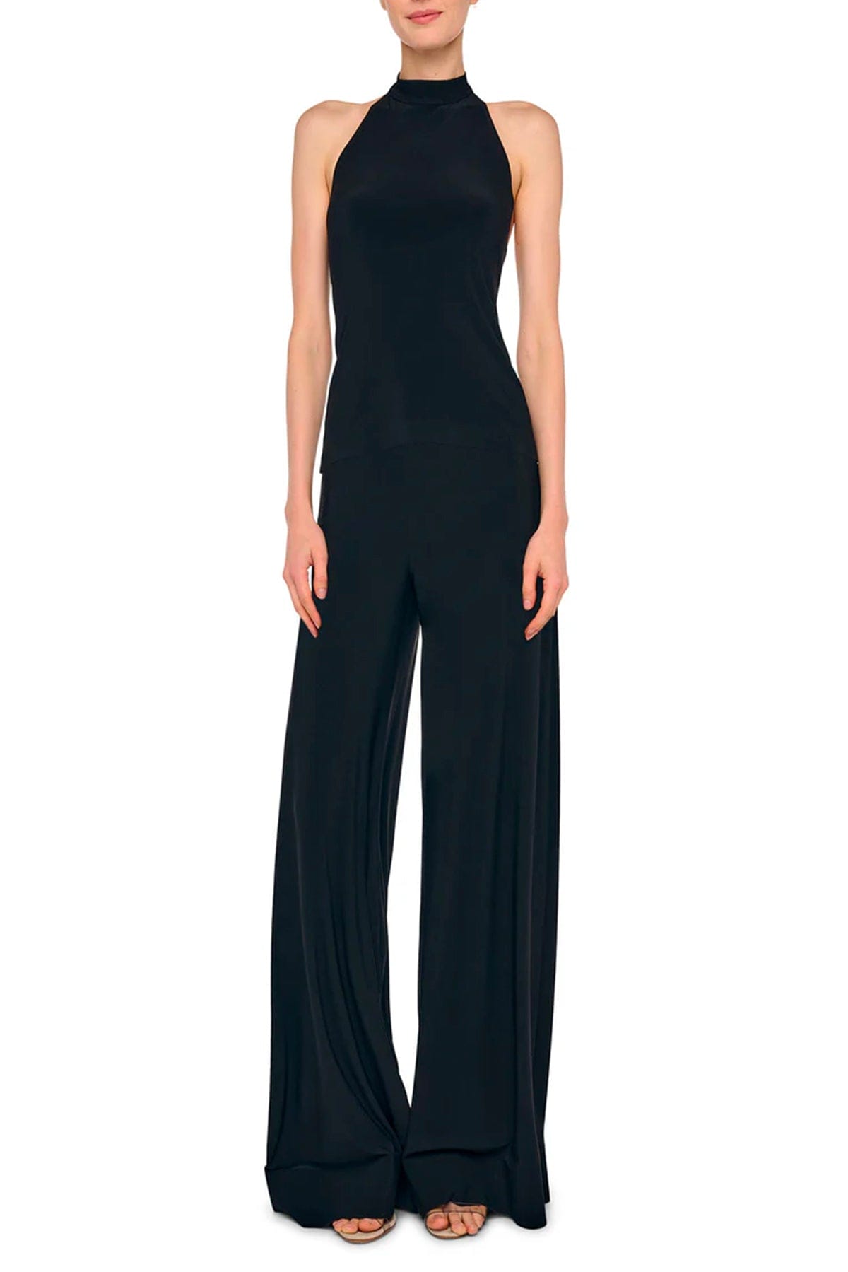 NORMA KAMALI PANTALONE LUNGO  Pantaloni neri donna fluidi Norma Kamali KK4257PLT21001