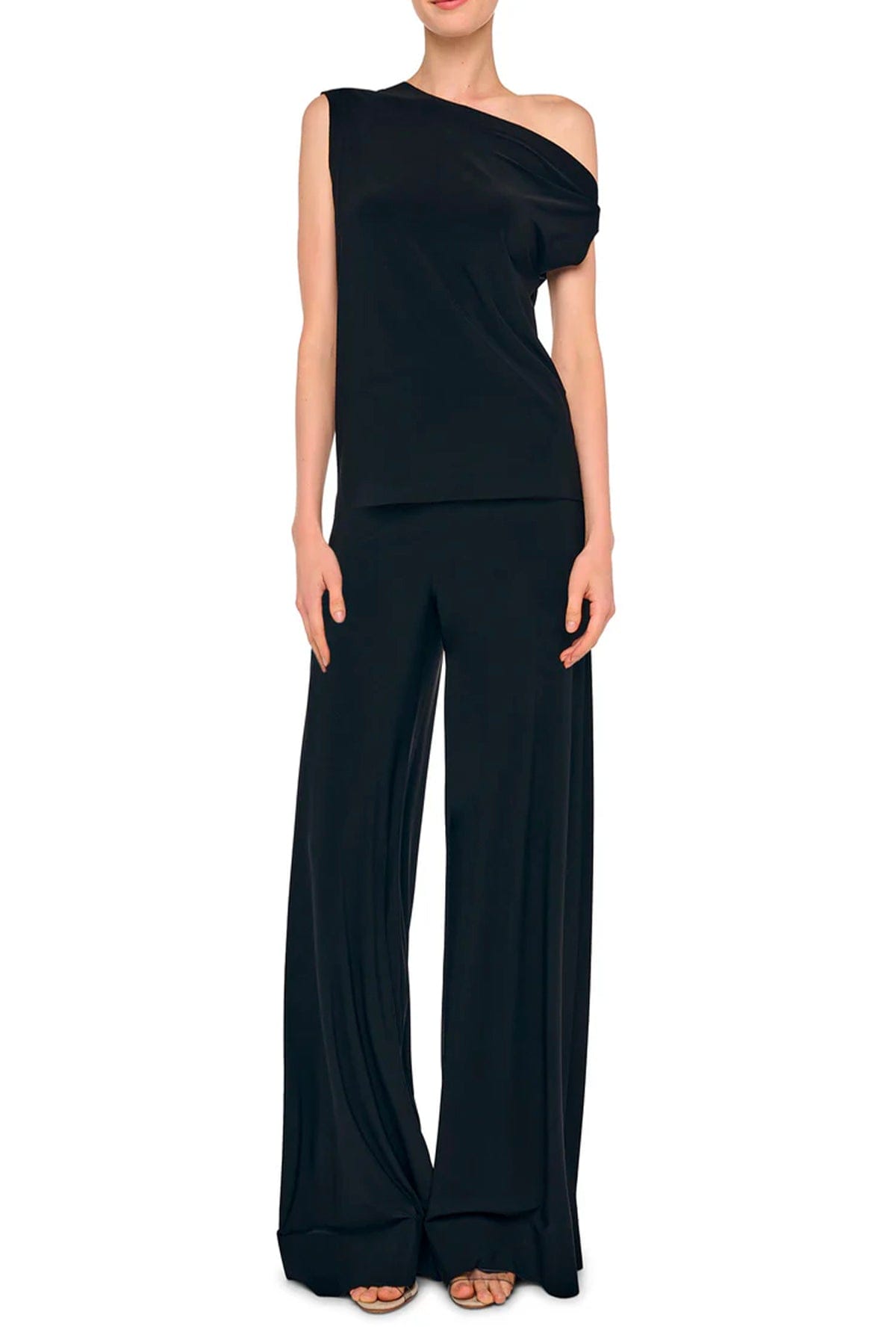 NORMA KAMALI PANTALONE LUNGO  Pantaloni neri donna fluidi Norma Kamali KK4257PLT21001