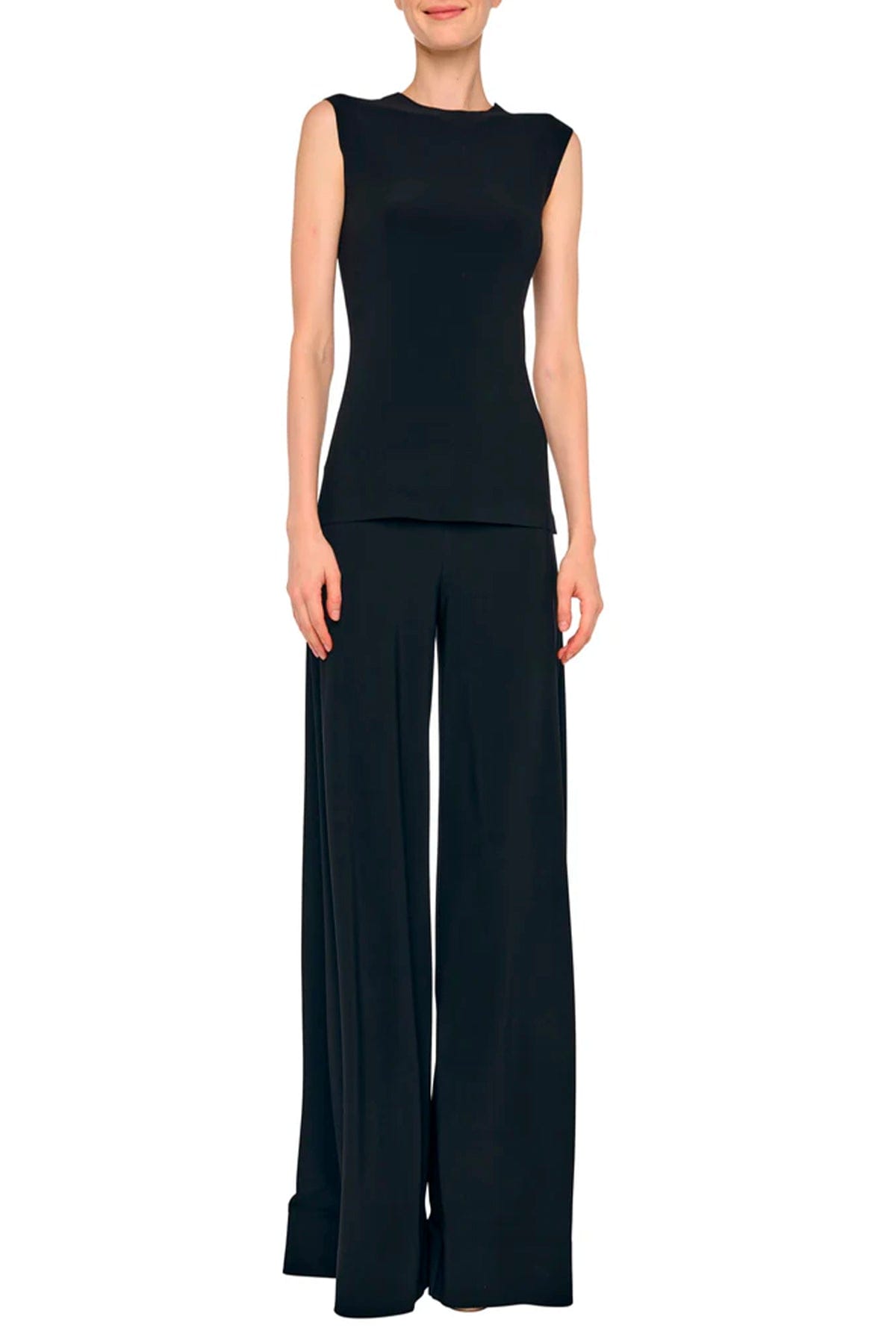 NORMA KAMALI PANTALONE LUNGO  Pantaloni neri donna fluidi Norma Kamali KK4257PLT21001