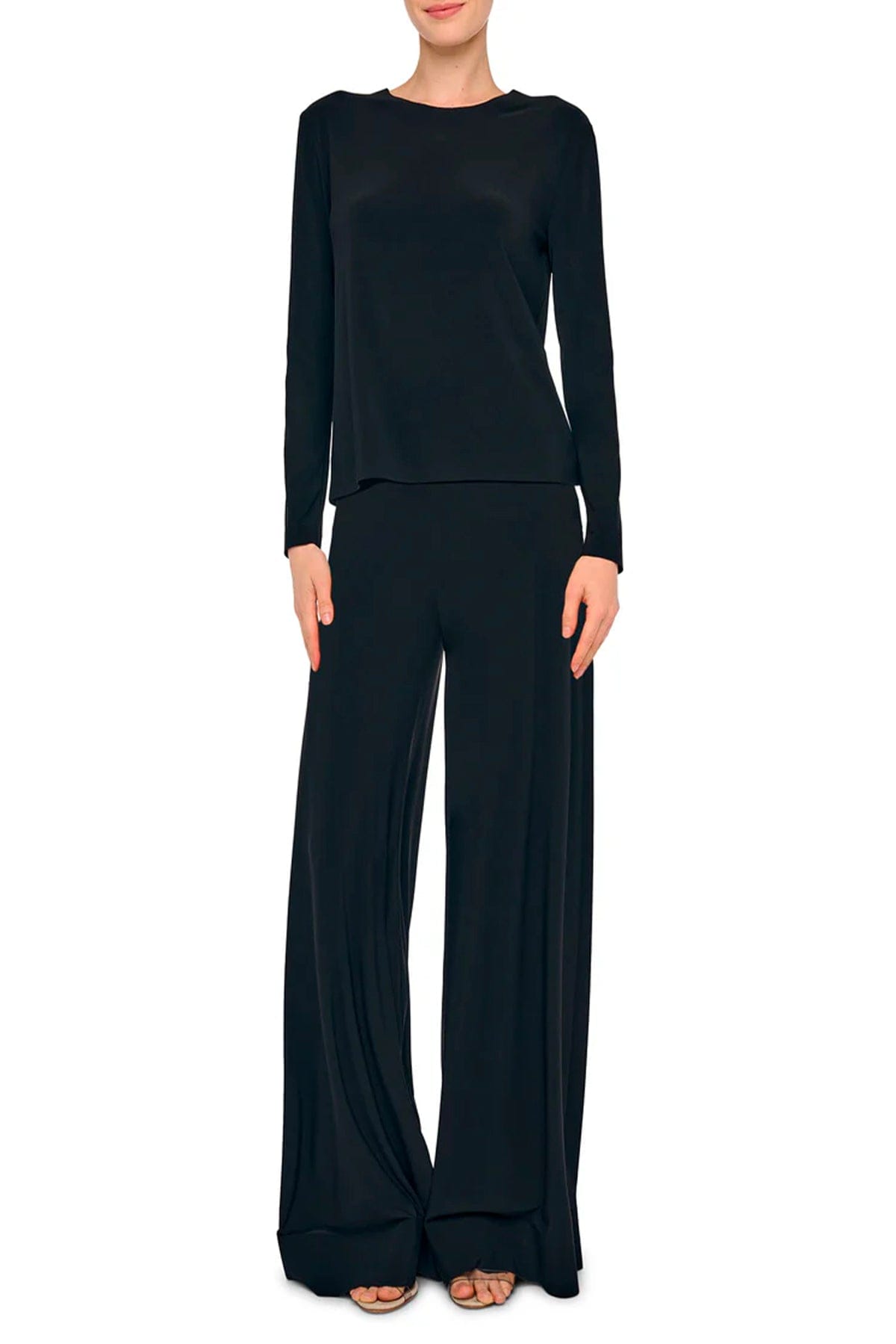 NORMA KAMALI PANTALONE LUNGO  Pantaloni neri donna fluidi Norma Kamali KK4257PLT21001