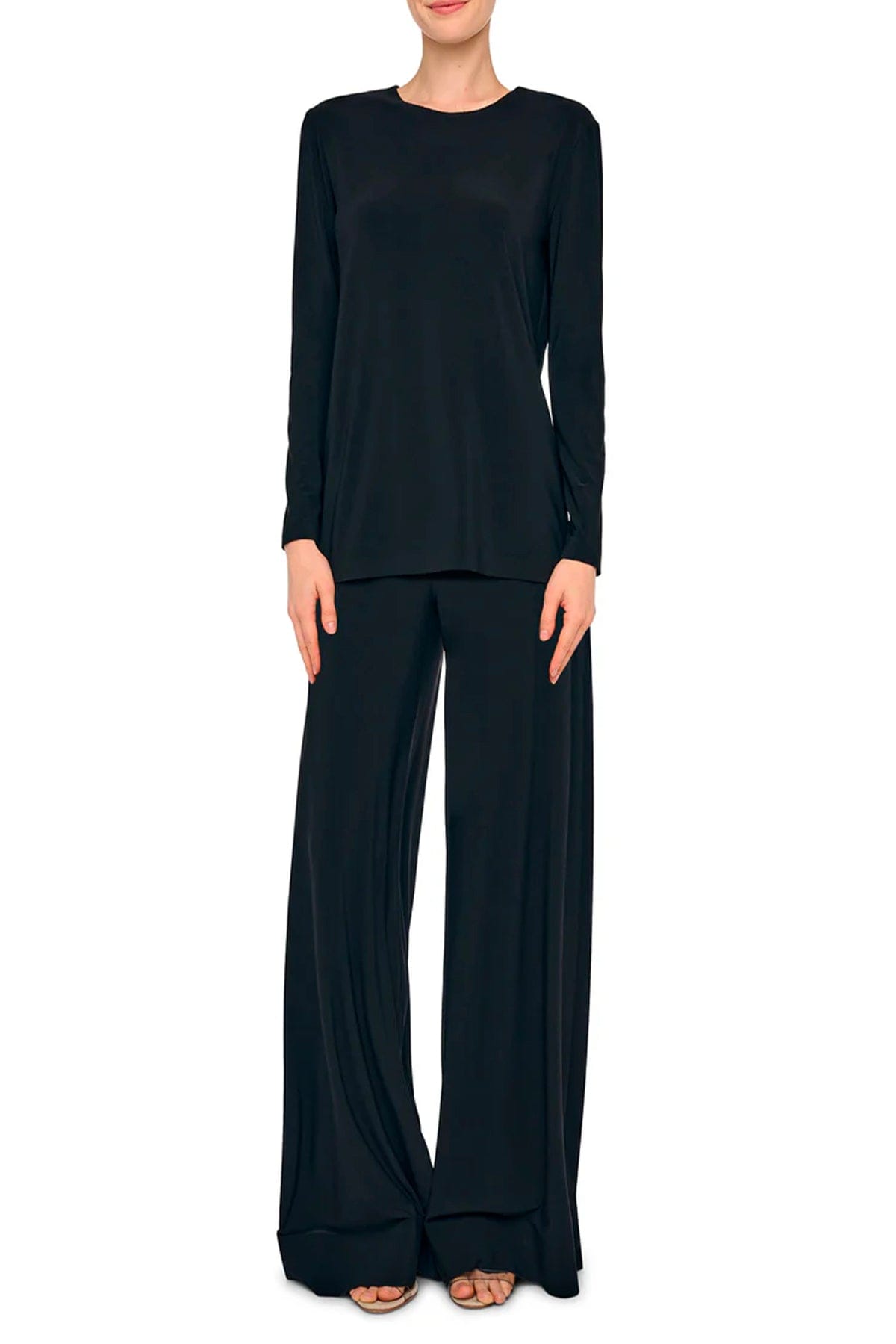 NORMA KAMALI PANTALONE LUNGO  NERO / XXS Pantaloni neri donna fluidi Norma Kamali KK4257PLT21001