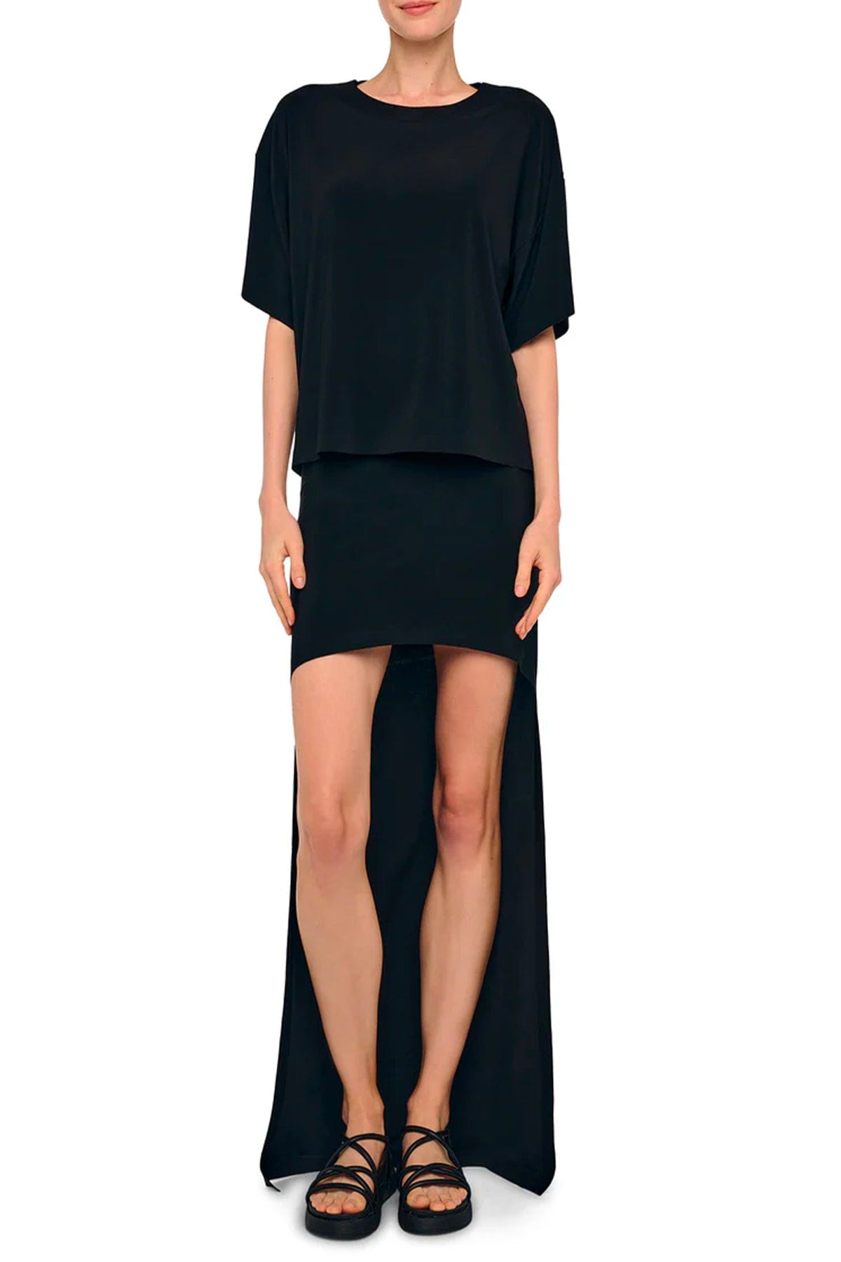 NORMA KAMALI T'SHIRT  Blusa nera donna Norma Kamali KK4256PLT05001