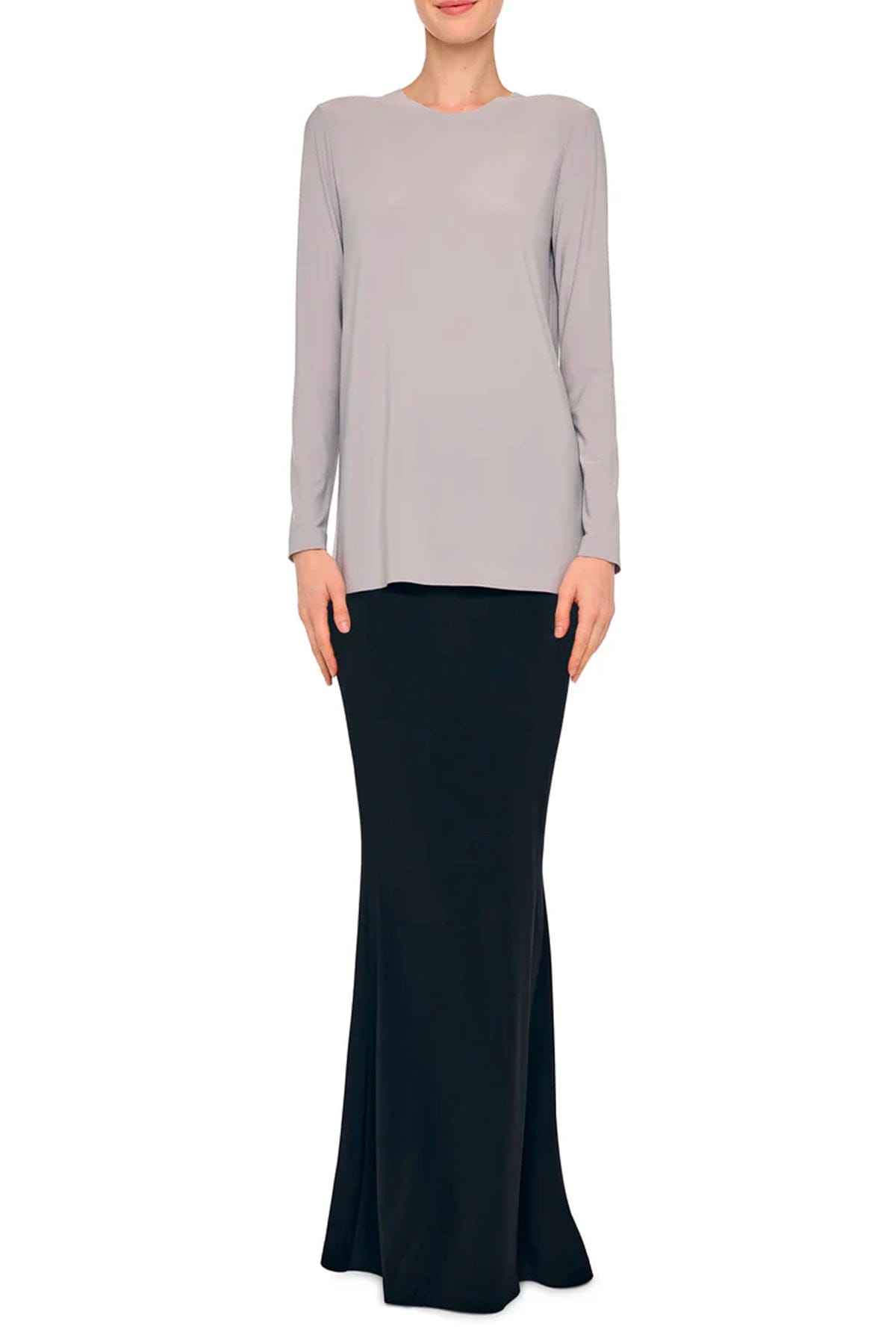 NORMA KAMALI T'SHIRT  GRIGIO / XXS Maglia a maniche lunghe grigia donna Norma Kamali KK4256PLT02024