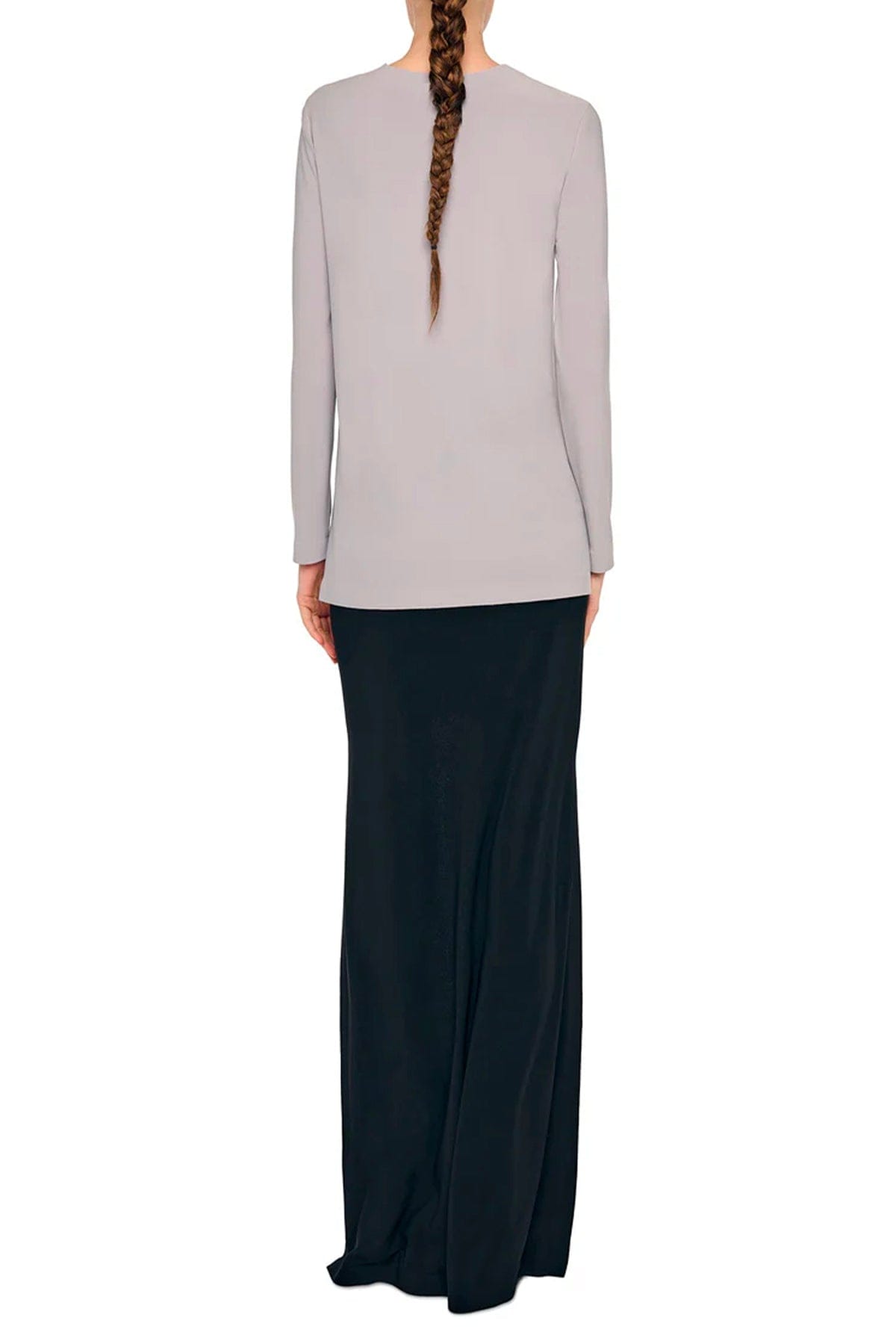 NORMA KAMALI T'SHIRT  Maglia a maniche lunghe grigia donna Norma Kamali KK4256PLT02024