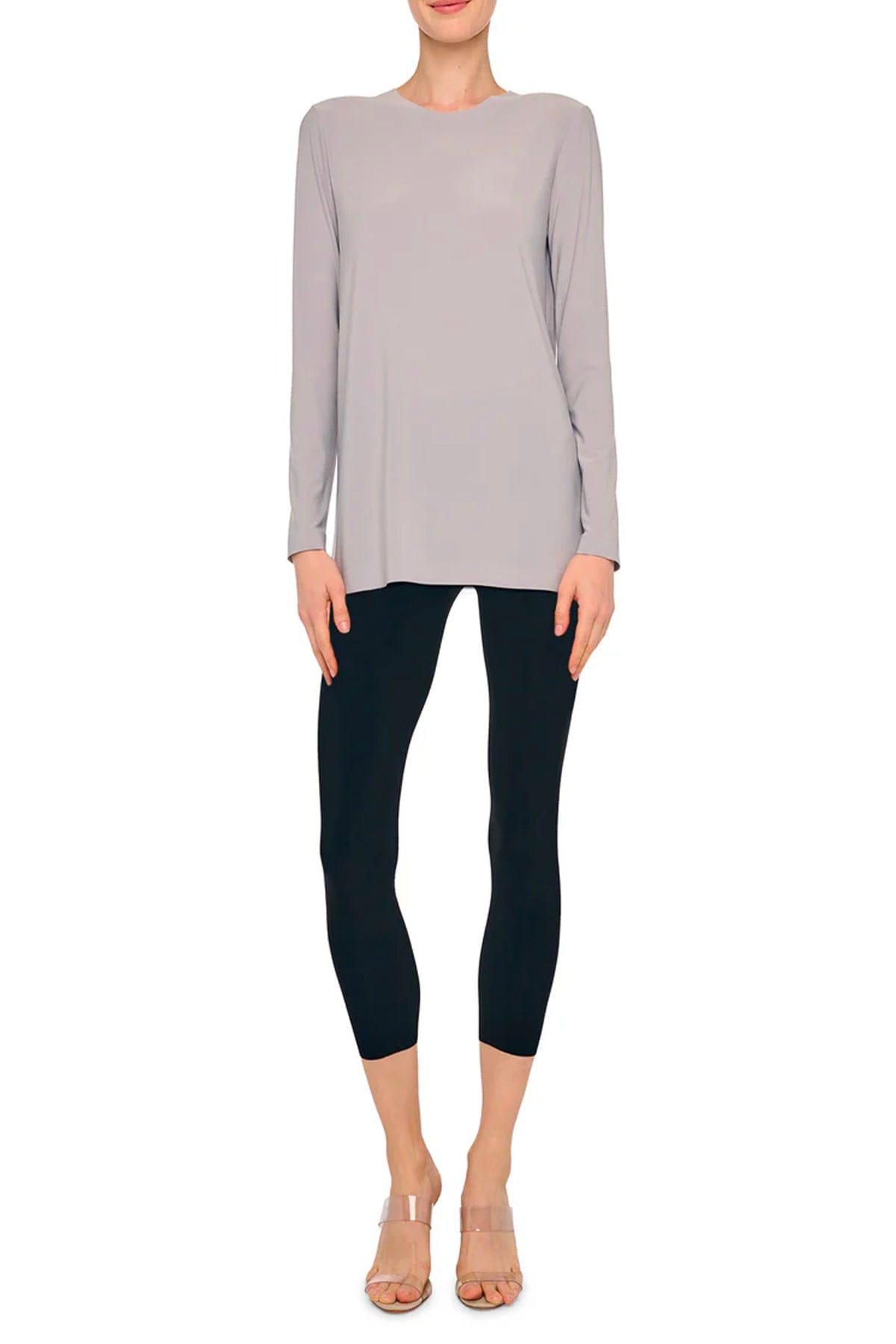 NORMA KAMALI T'SHIRT  Maglia a maniche lunghe grigia donna Norma Kamali KK4256PLT02024
