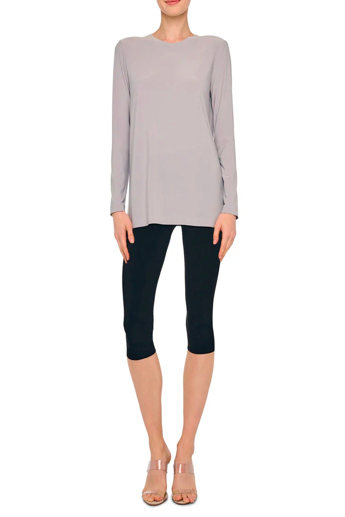 NORMA KAMALI T'SHIRT  Maglia a maniche lunghe grigia donna Norma Kamali KK4256PLT02024
