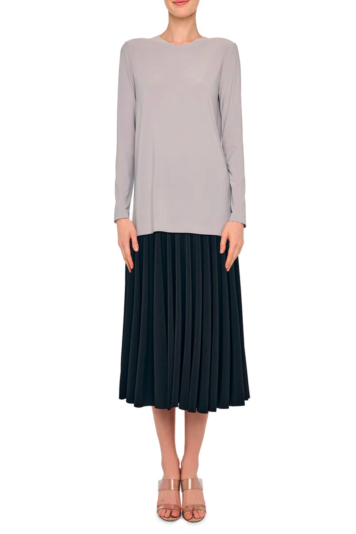NORMA KAMALI T'SHIRT  Maglia a maniche lunghe grigia donna Norma Kamali KK4256PLT02024