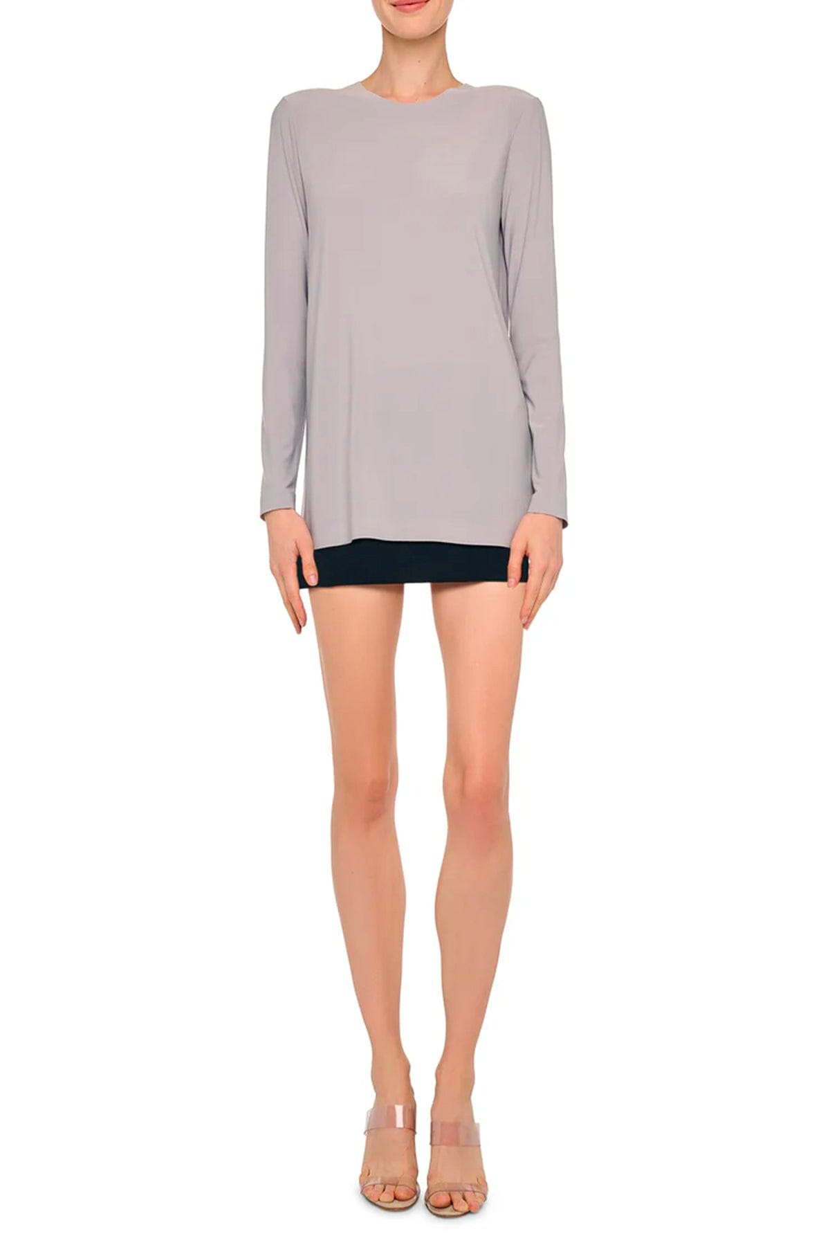 NORMA KAMALI T'SHIRT  Maglia a maniche lunghe grigia donna Norma Kamali KK4256PLT02024