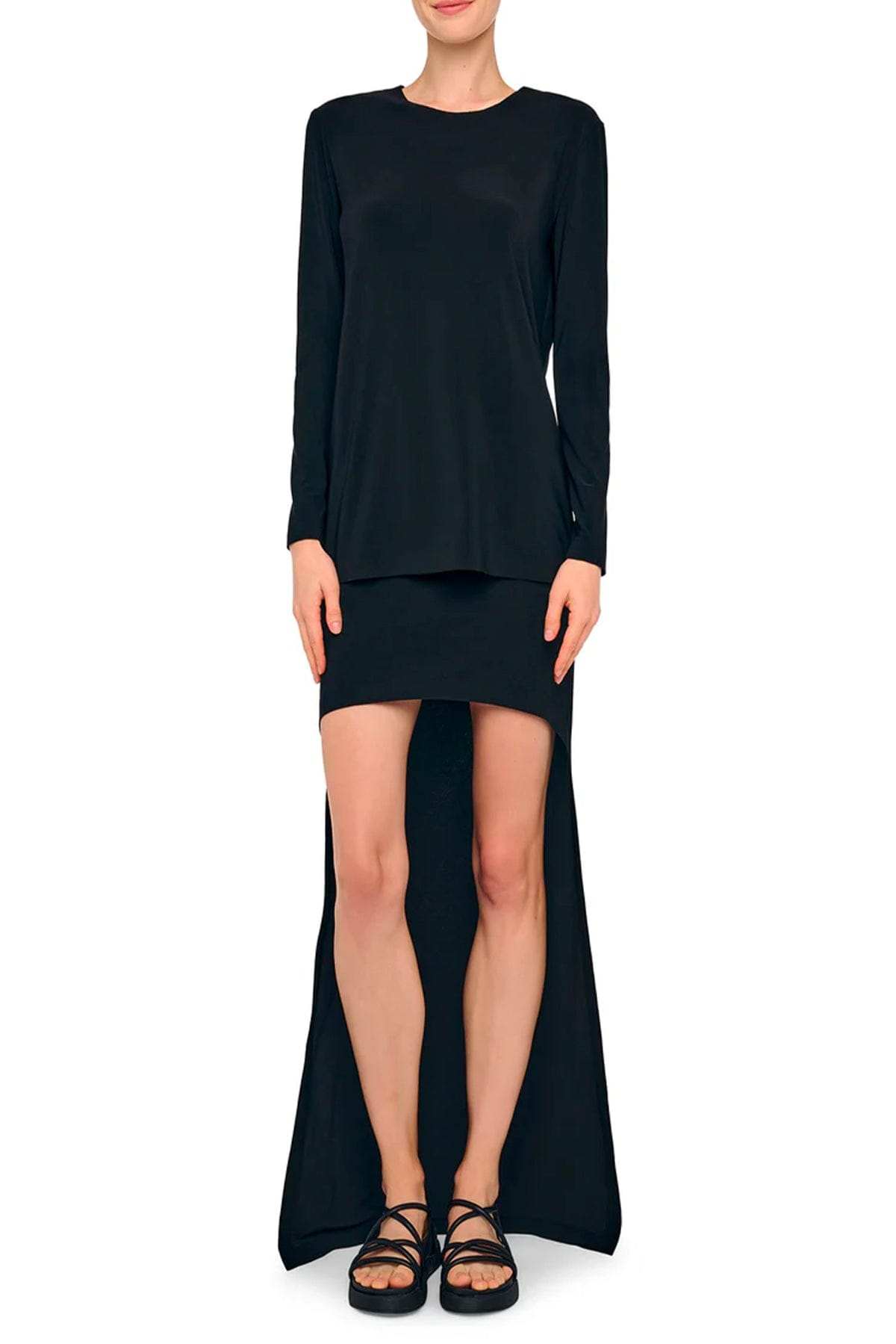 NORMA KAMALI T'SHIRT  Maglia nera donna Norma Kamali KK4256PLT02001