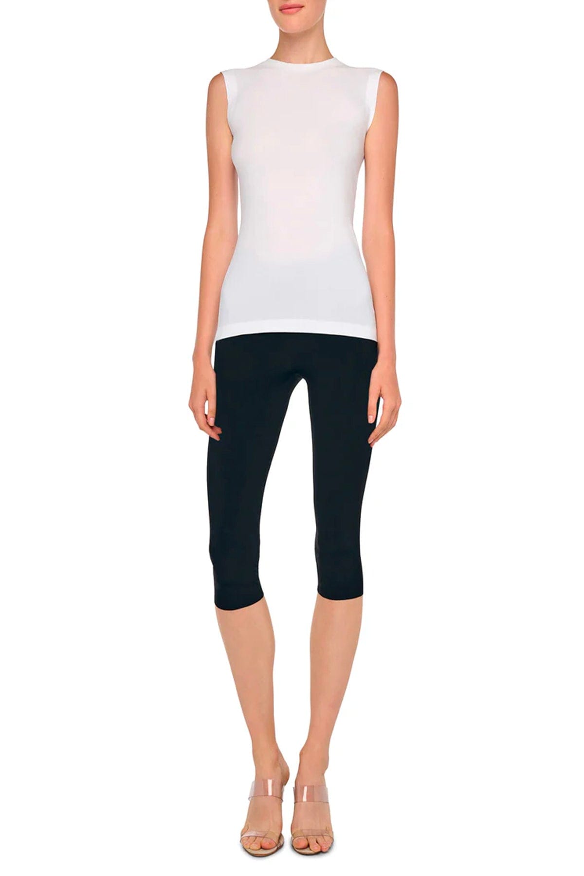 NORMA KAMALI TOP-CANOTTIERA IN TES.  BIANCO NEVE / XXS Top fluido bianco donna Norma Kamali KK4256PLE91944
