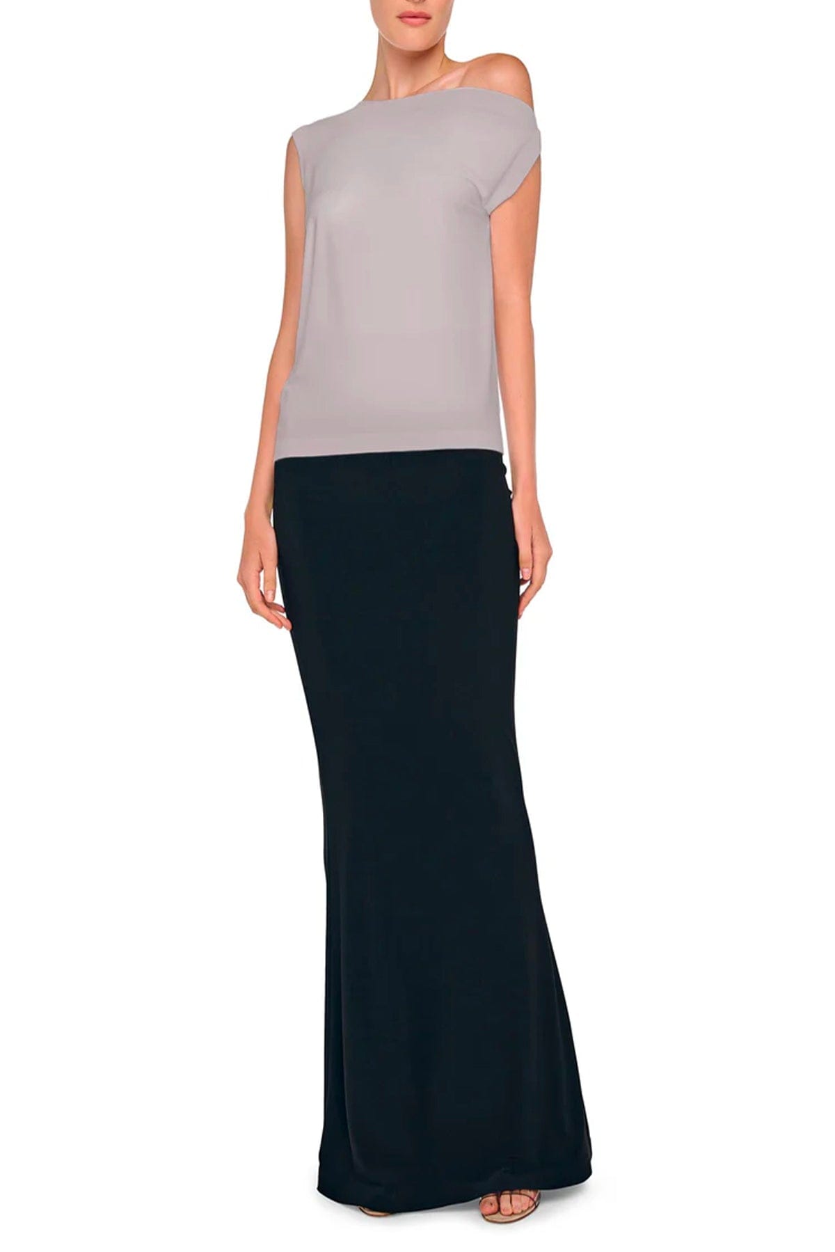 NORMA KAMALI TOP-CANOTTIERA IN TES.  GRIGIO / XXS Top grigio donna spalla scesa Norma Kamali KK4256PL143024