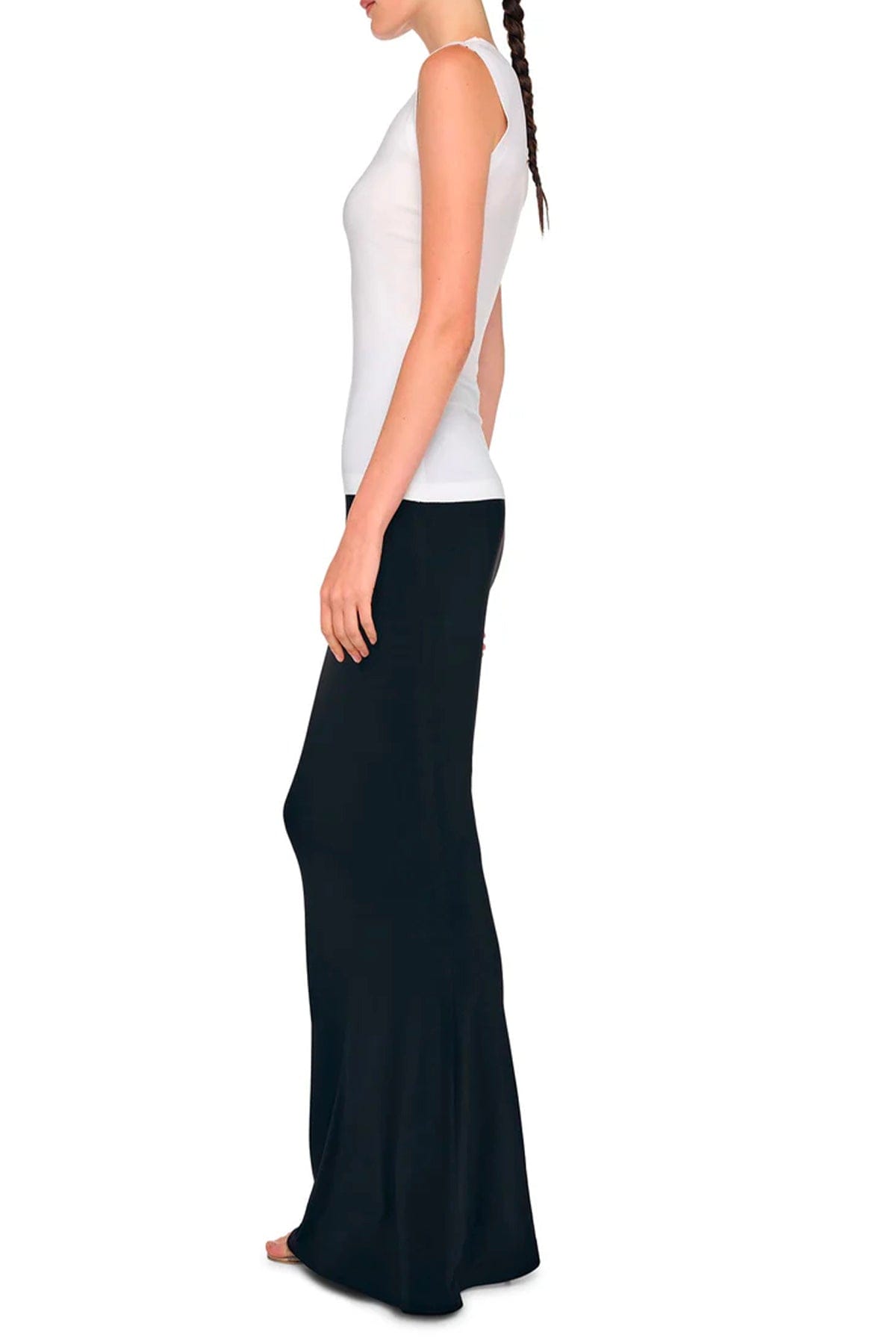 NORMA KAMALI TOP-CANOTTIERA IN TES.  Top fluido bianco donna Norma Kamali KK4256PLE91944