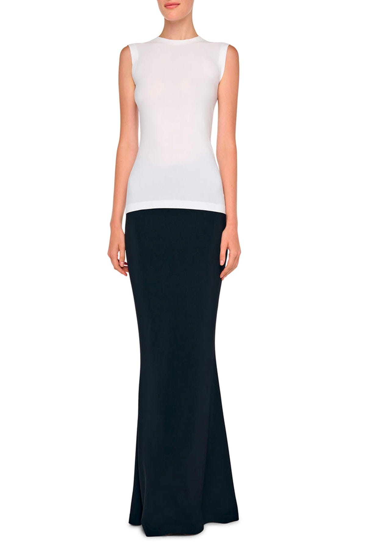 NORMA KAMALI TOP-CANOTTIERA IN TES.  Top fluido bianco donna Norma Kamali KK4256PLE91944