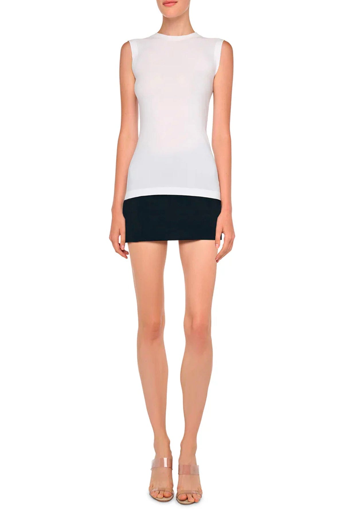 NORMA KAMALI TOP-CANOTTIERA IN TES.  BIANCO NEVE / XXS Top fluido bianco donna Norma Kamali KK4256PLE91944