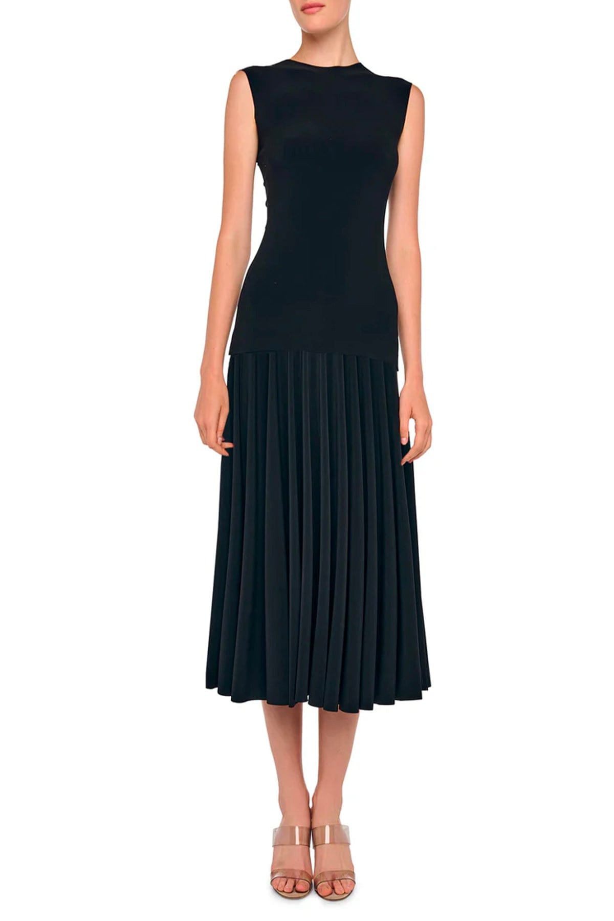 NORMA KAMALI TOP-CANOTTIERA IN TES.  NERO / XXS Top nero donna Norma Kamali KK4256PLE91001