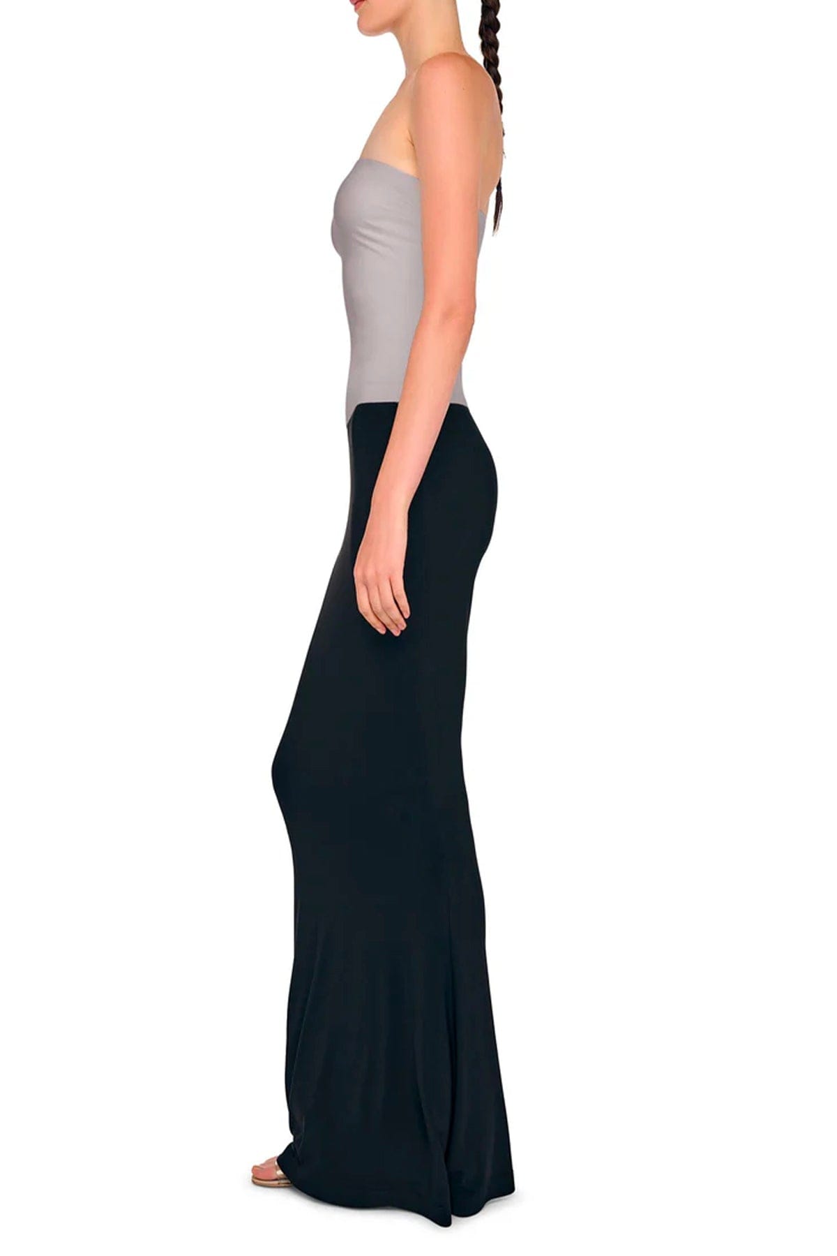 NORMA KAMALI TOP-CANOTTIERA IN TES.  Top spalle scoperte grigio Norma Kamali KK4256PL546024