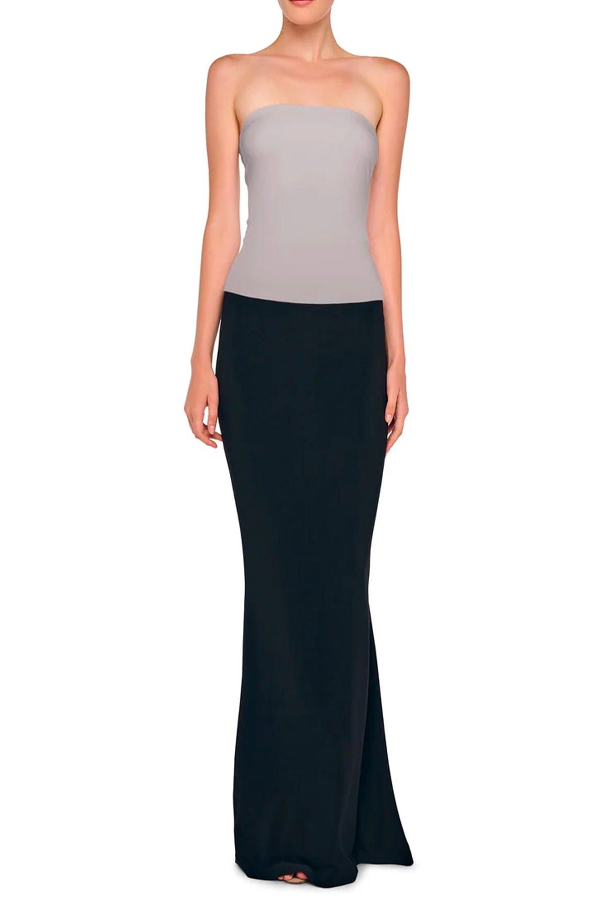 NORMA KAMALI TOP-CANOTTIERA IN TES.  Top spalle scoperte grigio Norma Kamali KK4256PL546024