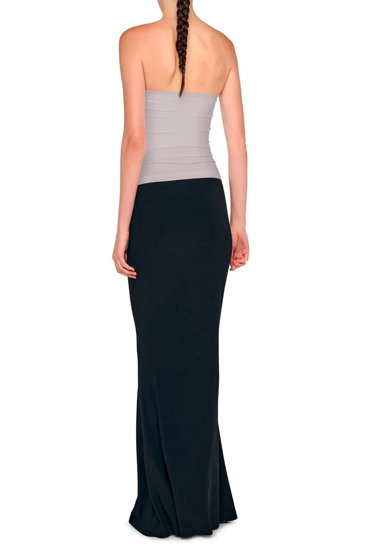 NORMA KAMALI TOP-CANOTTIERA IN TES.  Top spalle scoperte grigio Norma Kamali KK4256PL546024