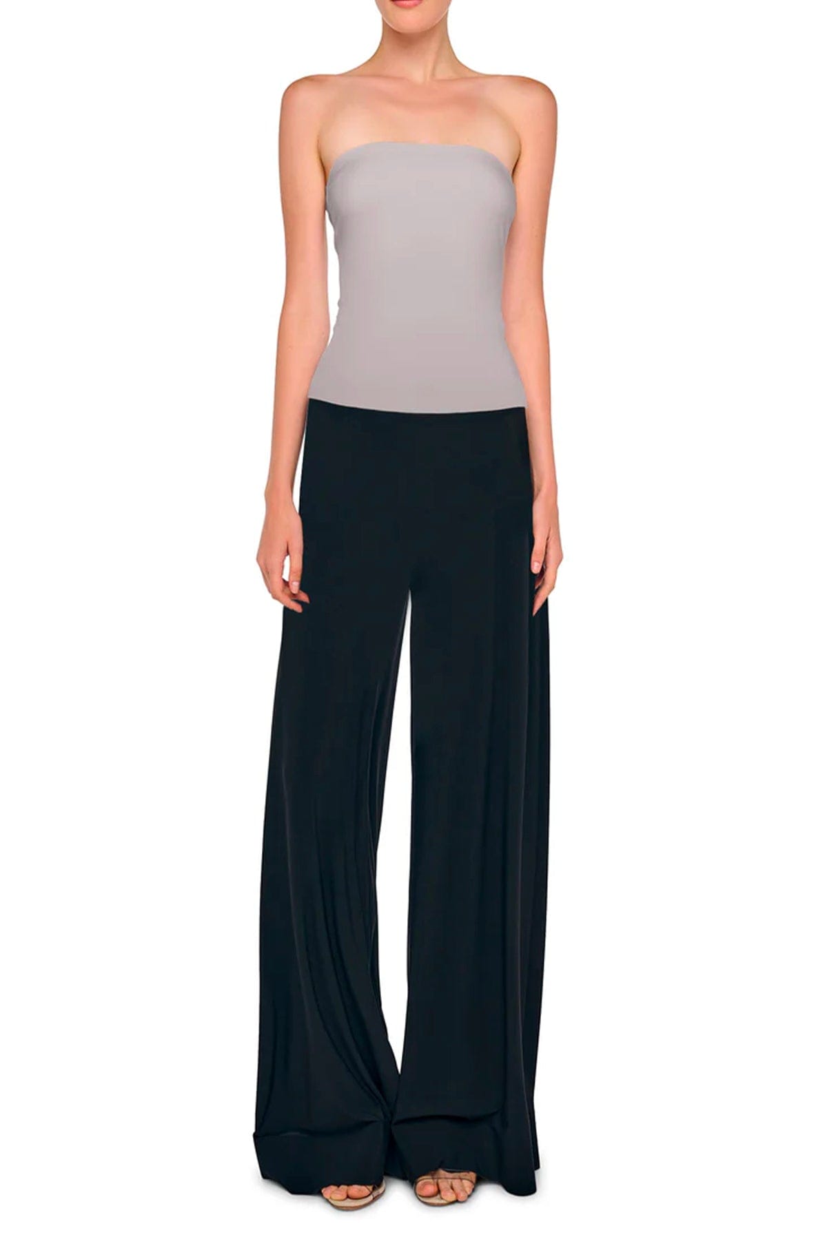NORMA KAMALI TOP-CANOTTIERA IN TES.  Top spalle scoperte grigio Norma Kamali KK4256PL546024