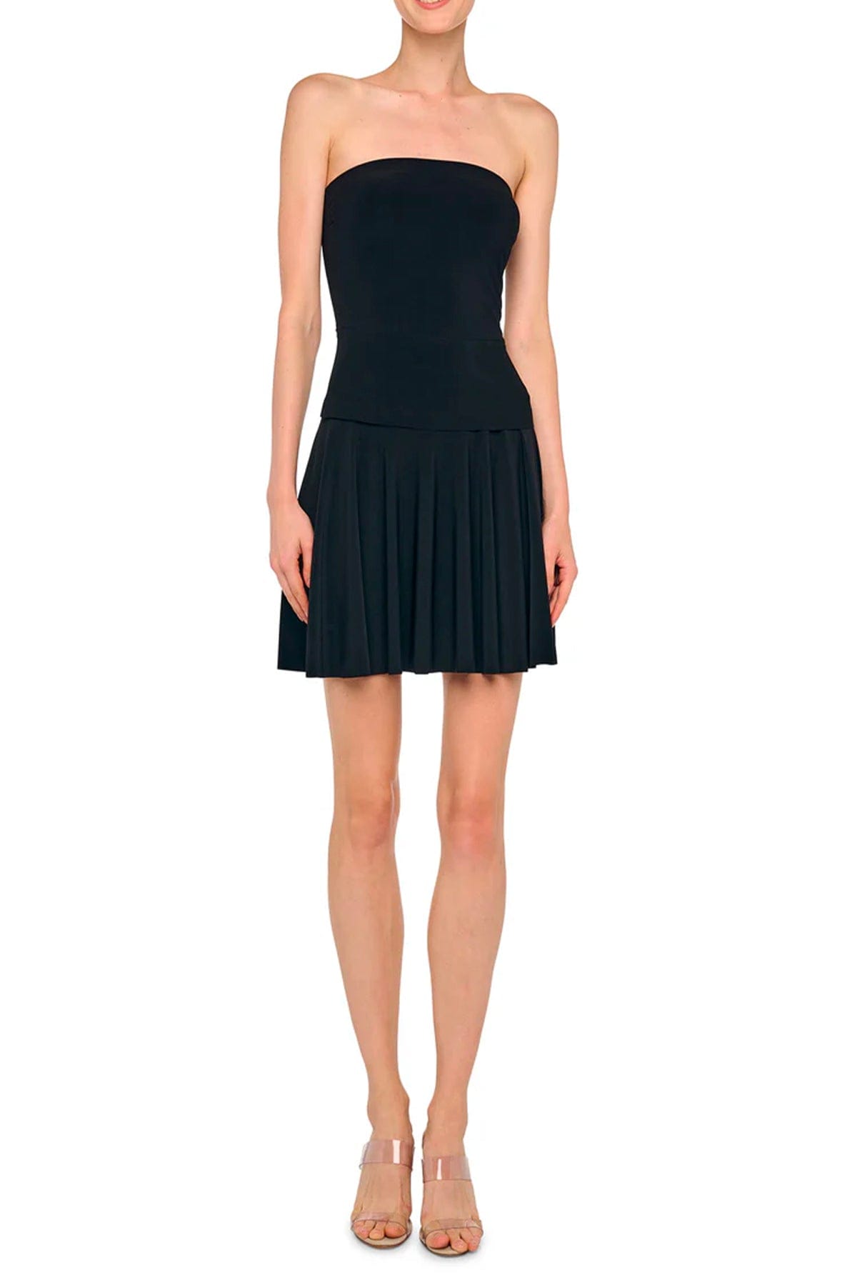 NORMA KAMALI TOP-CANOTTIERA IN TES.  Vestito elegante nero donna Norma Kamali KK4256PL546001