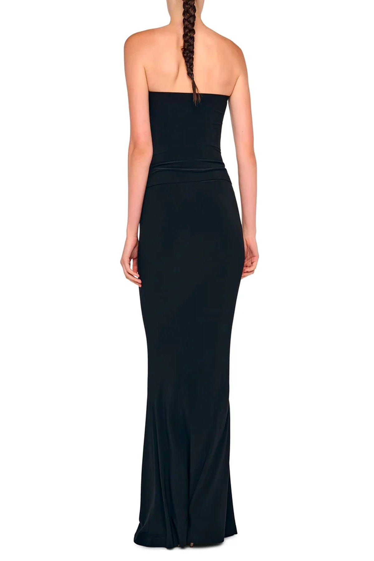 NORMA KAMALI TOP-CANOTTIERA IN TES.  Vestito elegante nero donna Norma Kamali KK4256PL546001