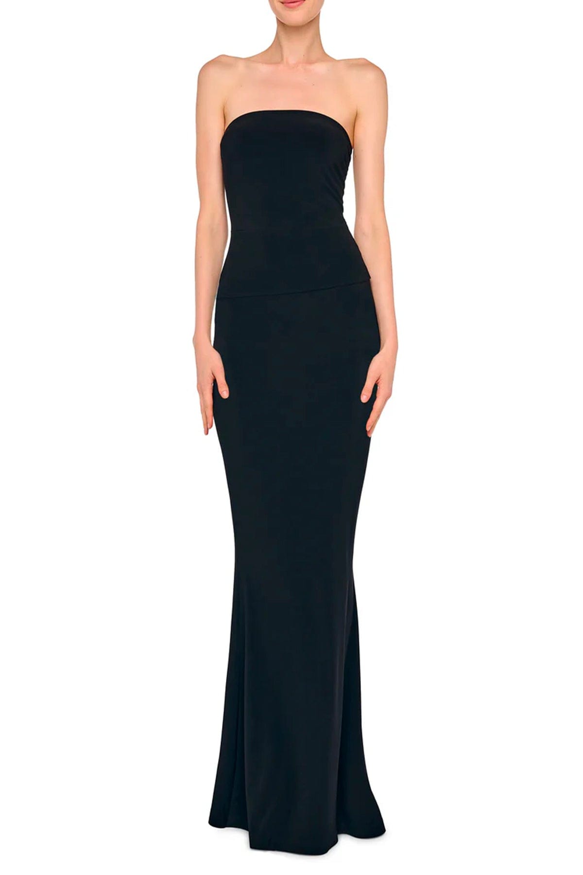 NORMA KAMALI TOP-CANOTTIERA IN TES.  Vestito elegante nero donna Norma Kamali KK4256PL546001