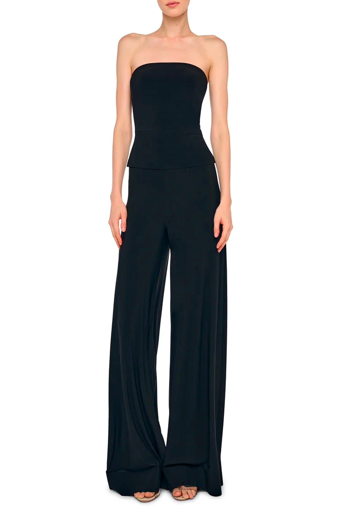 NORMA KAMALI TOP-CANOTTIERA IN TES.  Vestito elegante nero donna Norma Kamali KK4256PL546001