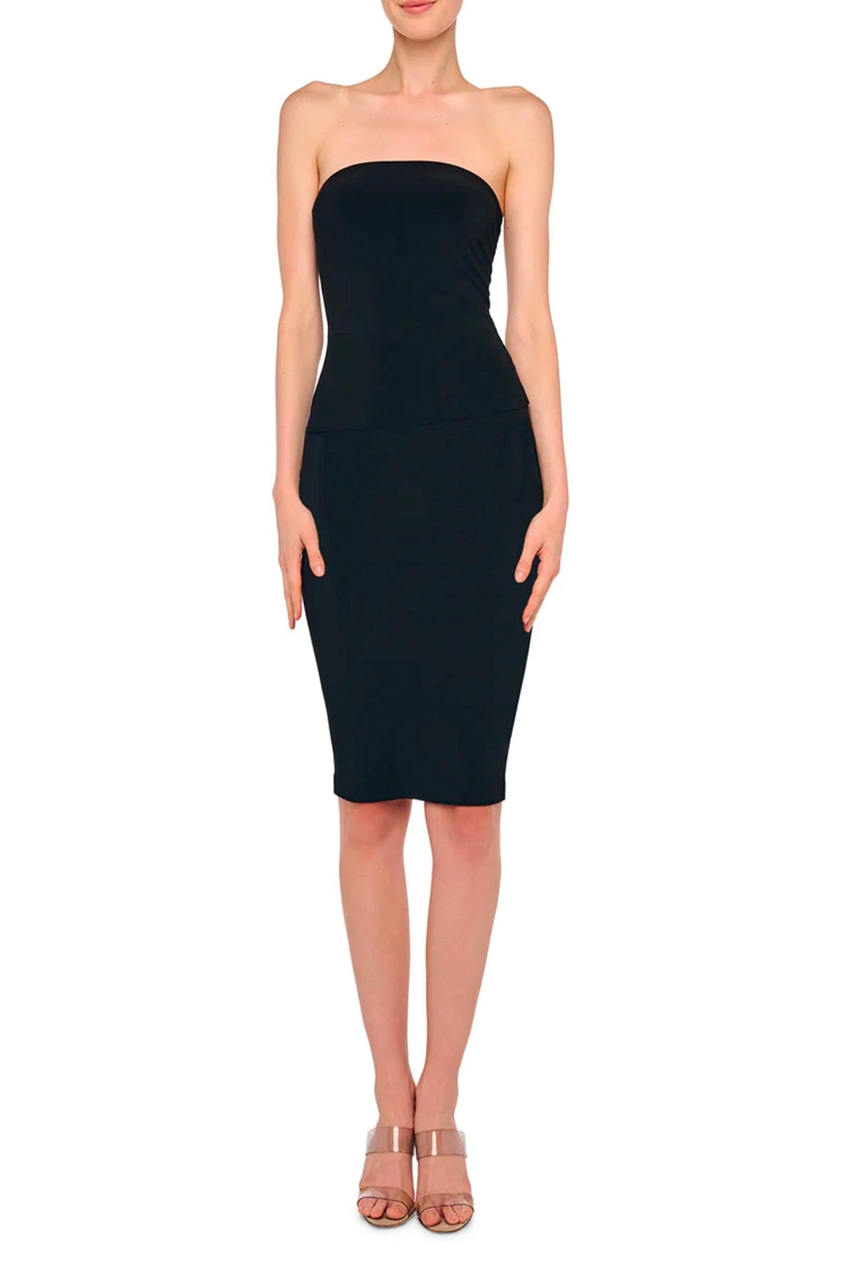 NORMA KAMALI TOP-CANOTTIERA IN TES.  Vestito elegante nero donna Norma Kamali KK4256PL546001