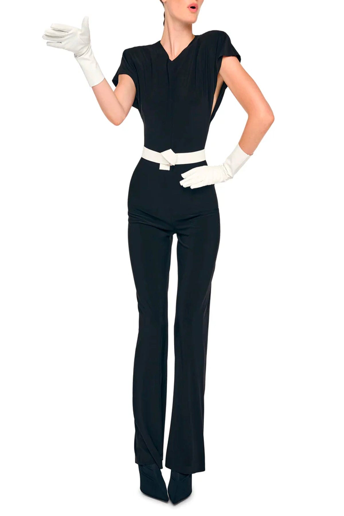NORMA KAMALI TUTA SALOPETTE  NERO / XXS Tuta nera elegante donna Norma Kamali