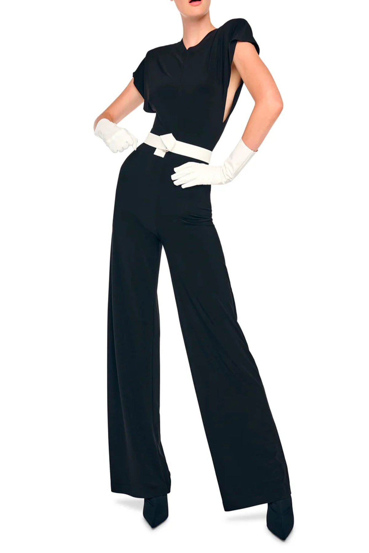 NORMA KAMALI TUTA SALOPETTE  NERO / XXS Tuta nera elegante donna Norma Kamali
