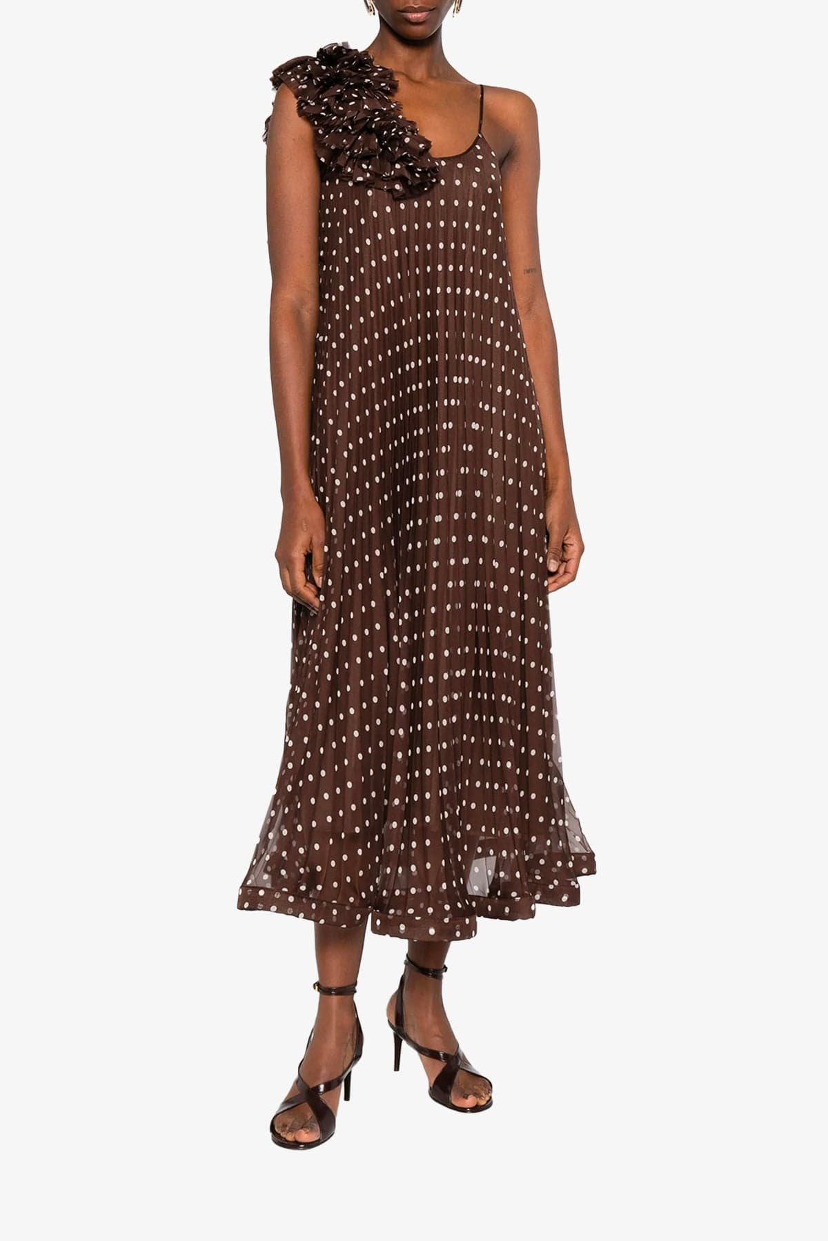 P.A.R.O.S.H. ABITO  Abito con chiffon a pois Parosh D726181