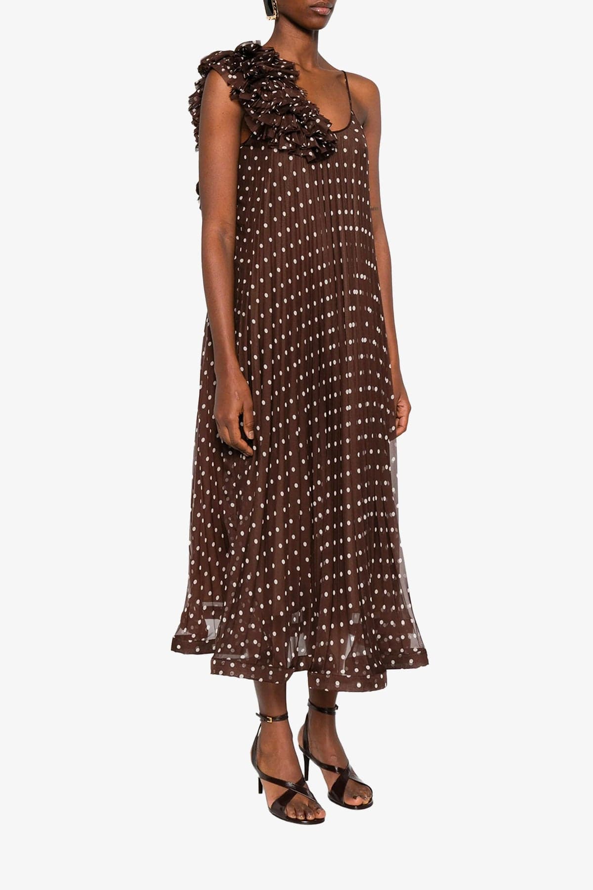 P.A.R.O.S.H. ABITO  Abito con chiffon a pois Parosh D726181