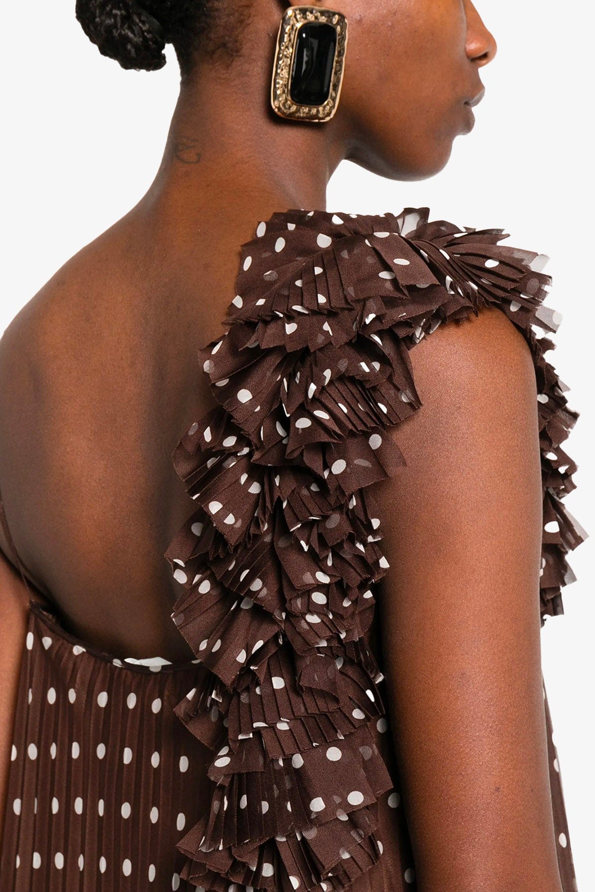 P.A.R.O.S.H. ABITO  Abito con chiffon a pois Parosh D726181