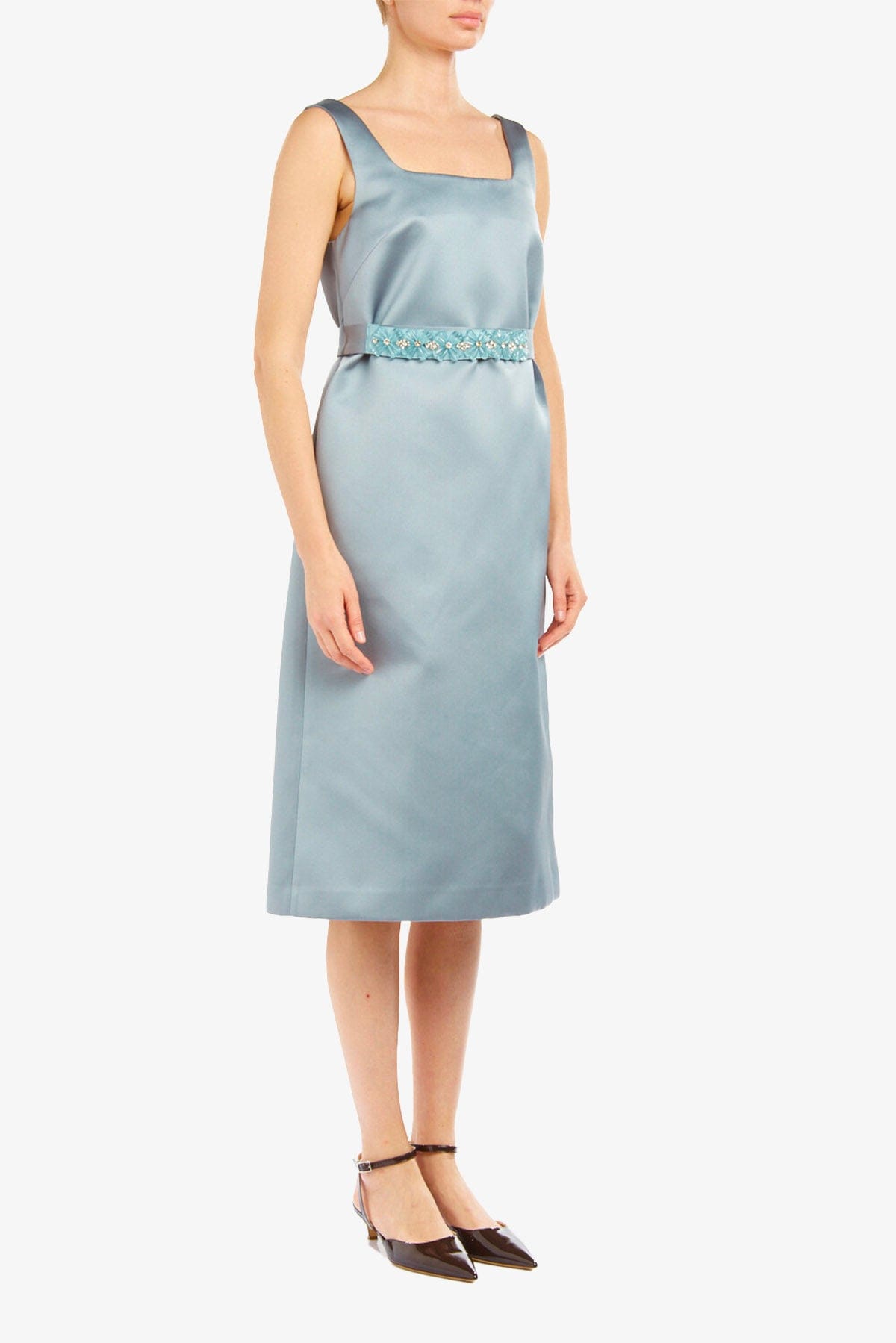 P.A.R.O.S.H. ABITO  AZZURRO POLVERE / XXS Abito con cintura ricamato Parosh d726116r