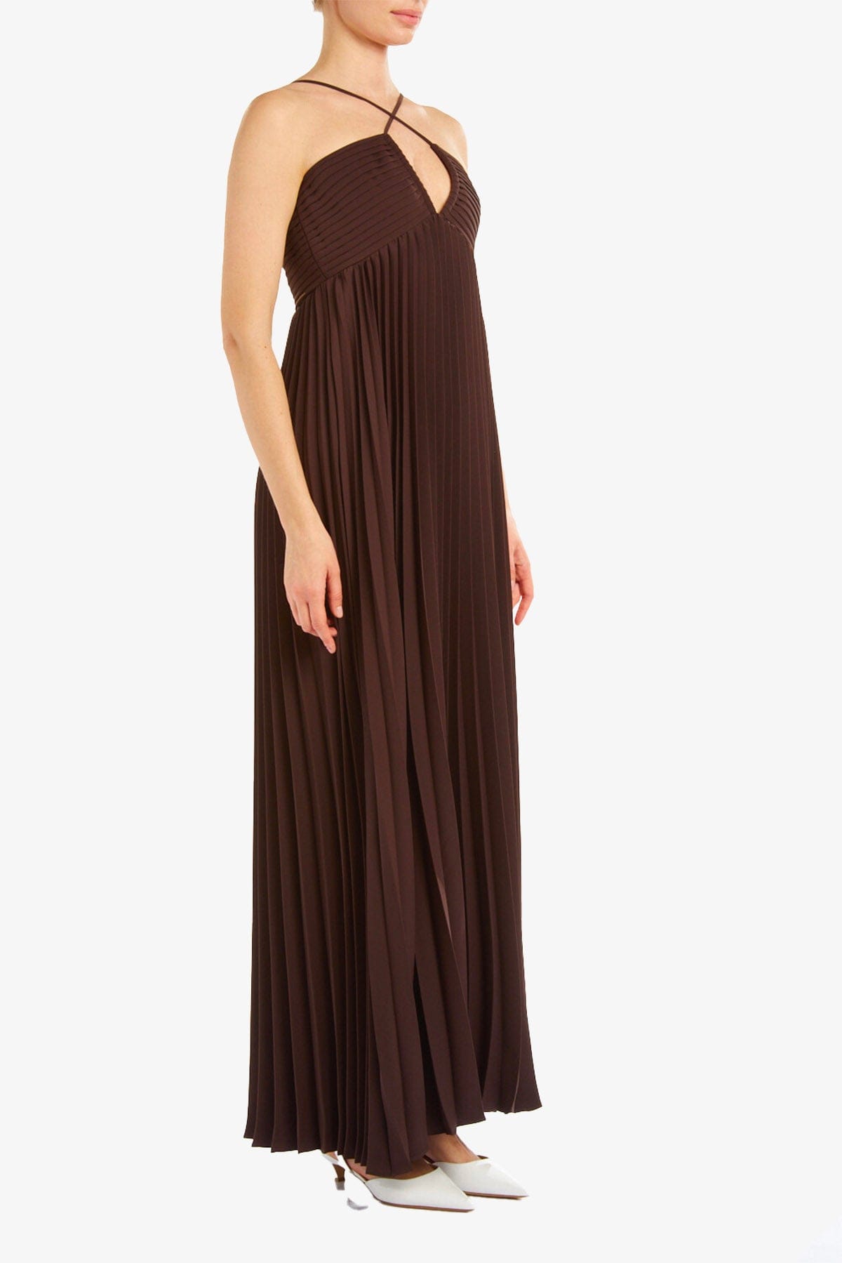 P.A.R.O.S.H. ABITO  MARRONE / XXS Abito Plissè marrone in casy Parosh D726180