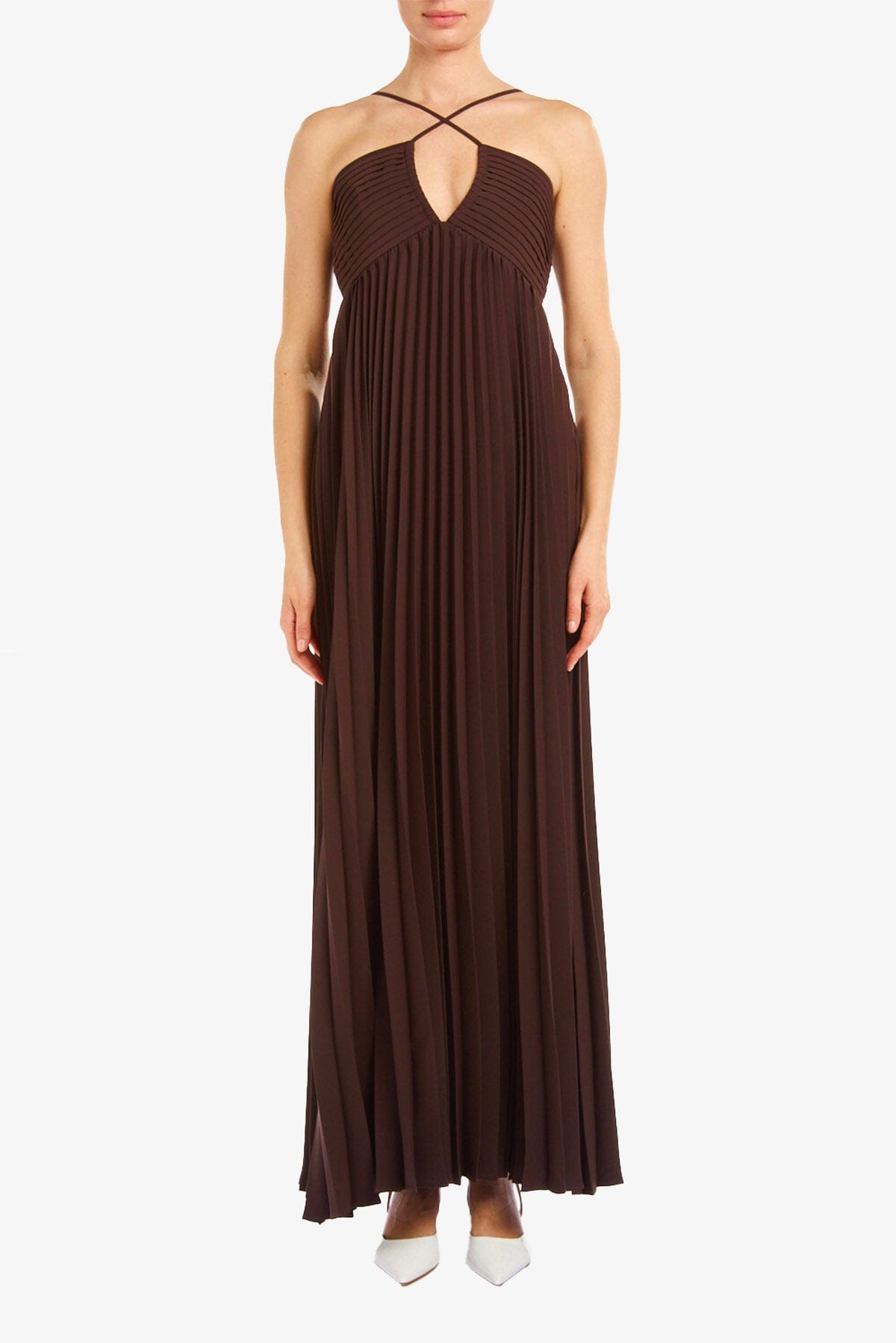 P.A.R.O.S.H. ABITO  MARRONE / XXS Abito Plissè marrone in casy Parosh D726180