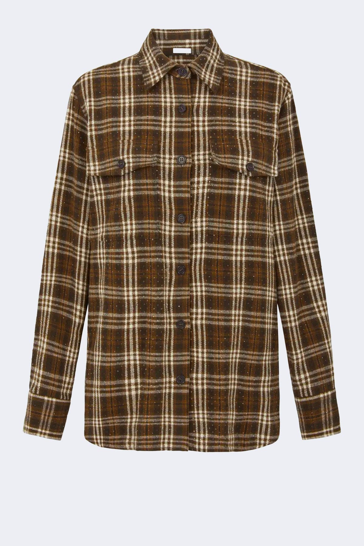 P.A.R.O.S.H. CAMICIA  FANTASIA MARRONE / XS Camicia a scacchi donna Parosh D380634