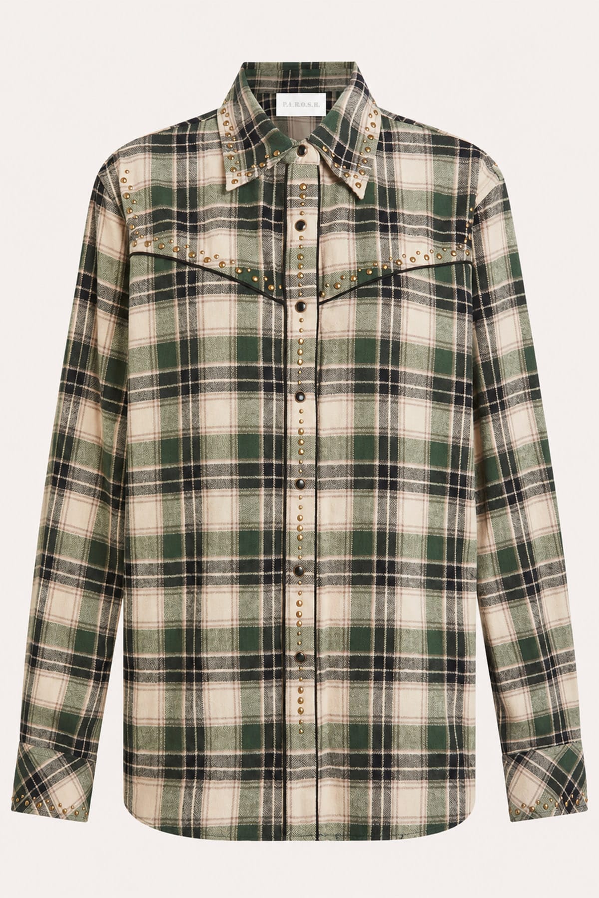 P.A.R.O.S.H. CAMICIA  FANTASIA VERDE / XXS Camicia in fantasia check Parosh D380669