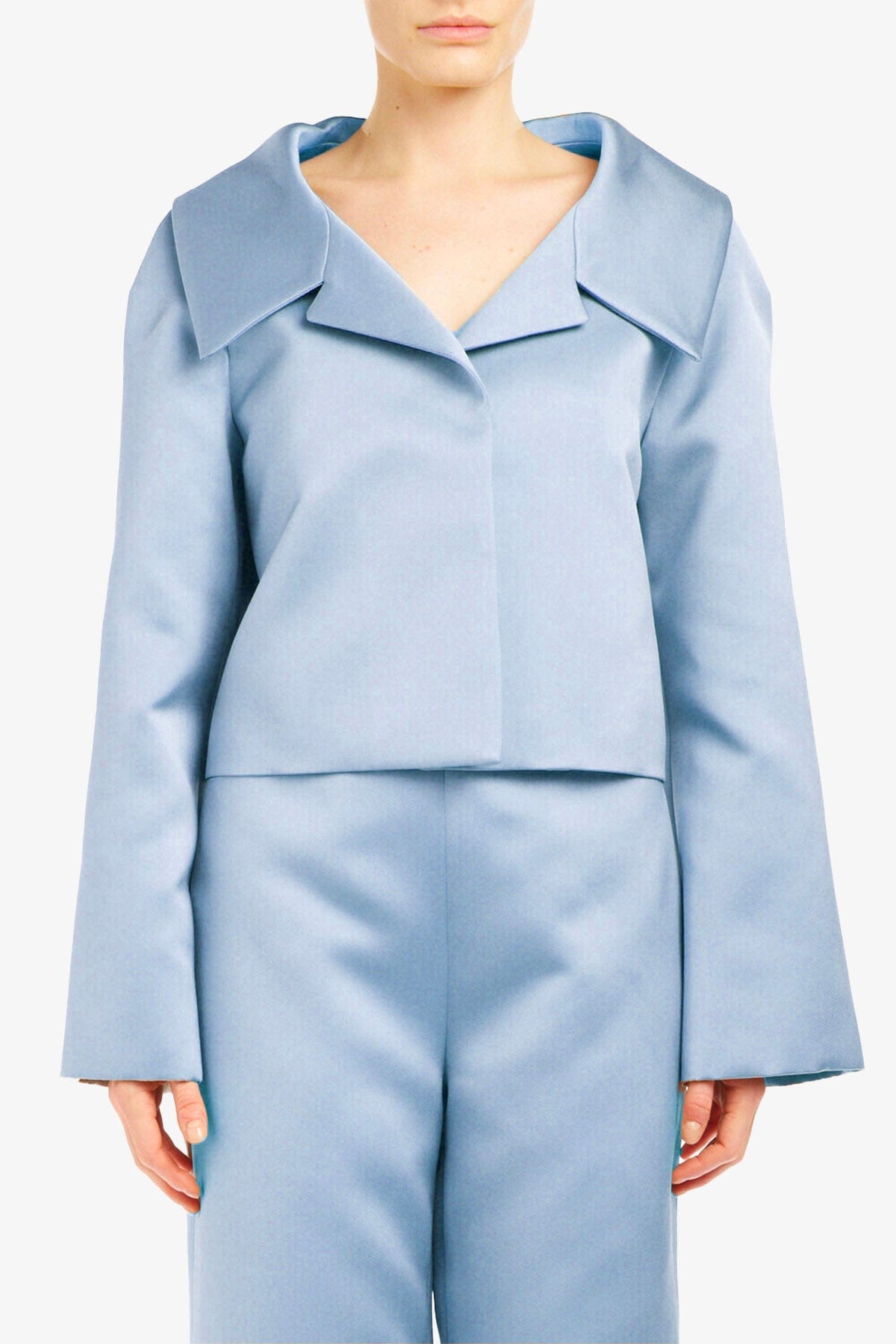 P.A.R.O.S.H. GIACCA  AZZURRO POLVERE / XXS Giacca corta azzurro polvere ParoshD420450