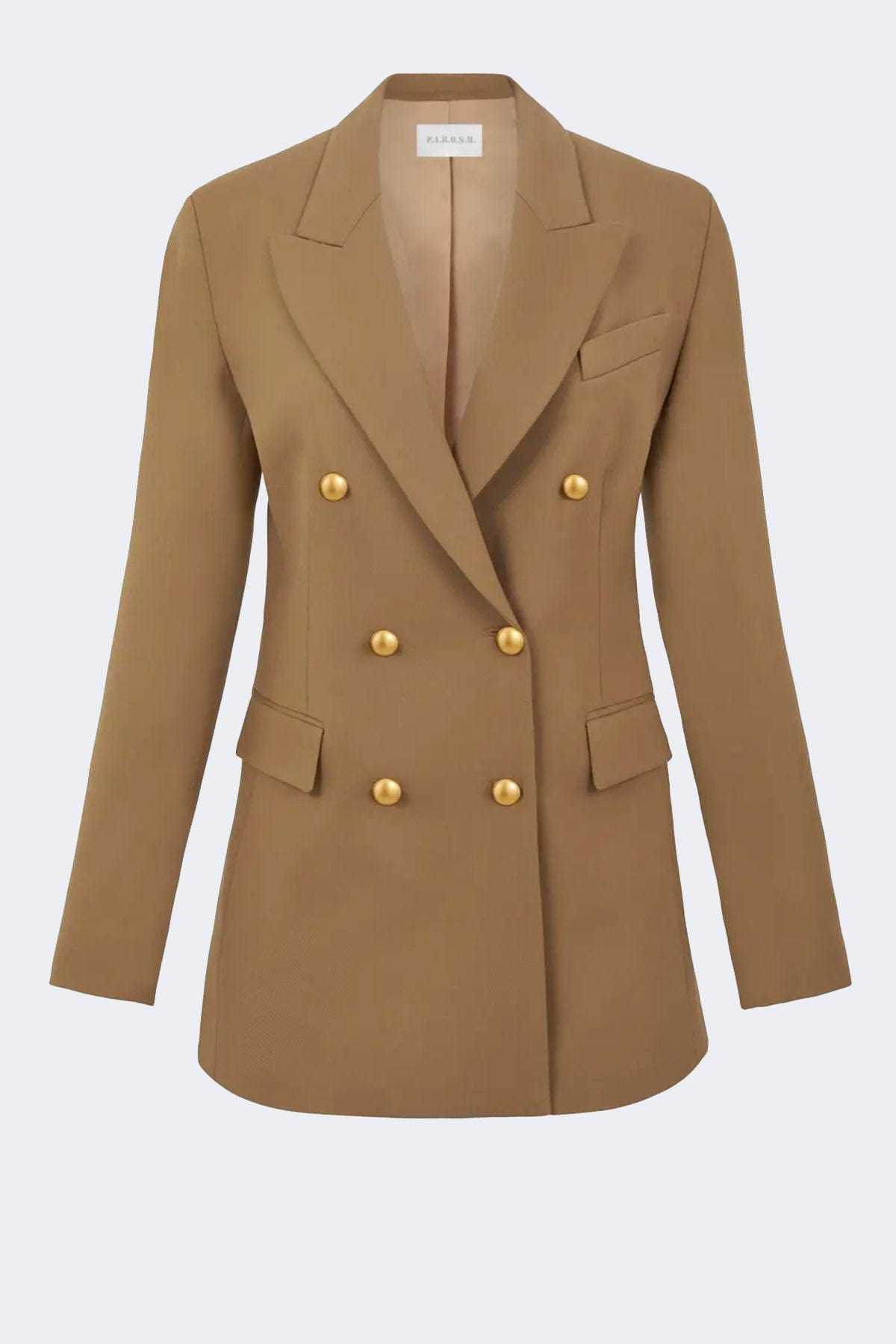 P.A.R.O.S.H. GIACCA  CAMMELLO / XS Giacca doppiopetto in gabardina Parosh D420436G